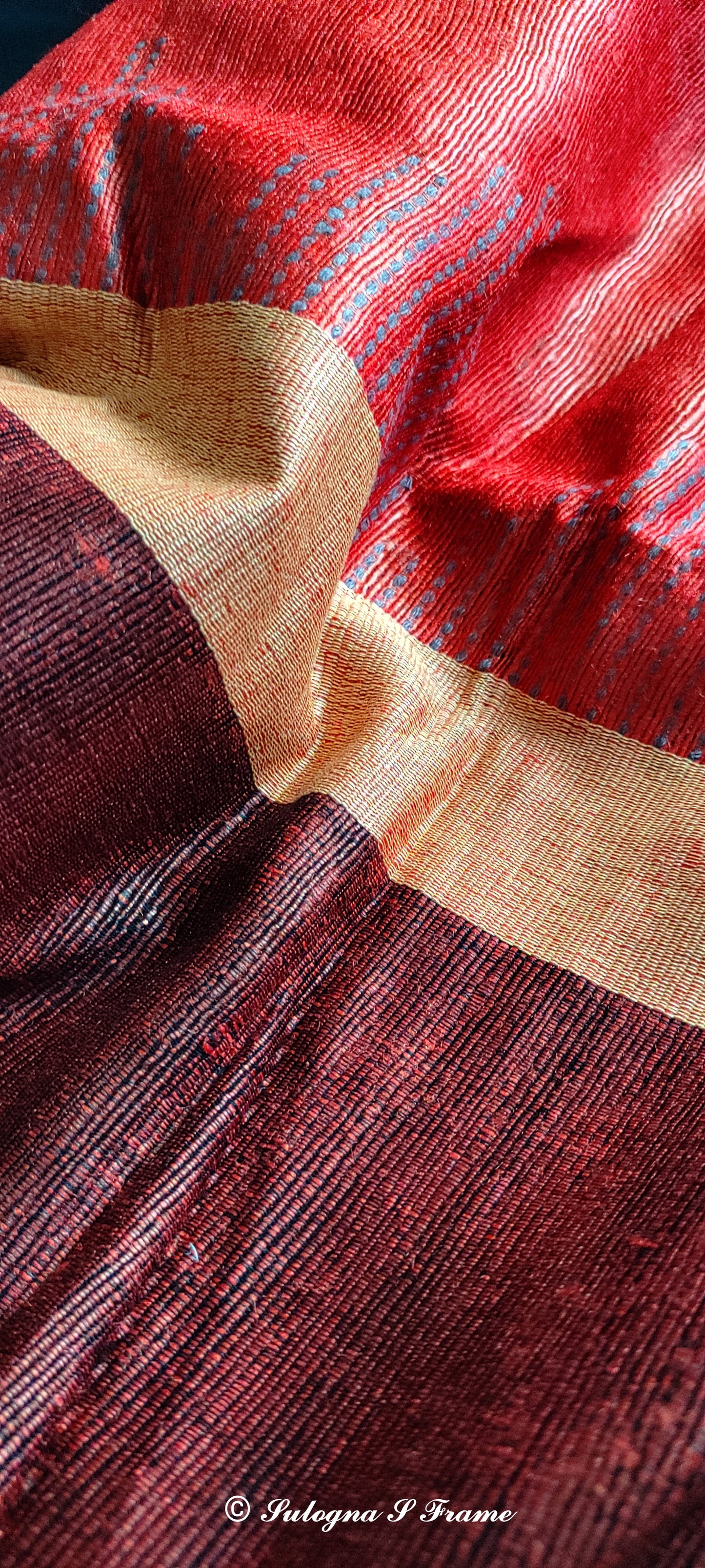Handwoven Bhagalpur Ghitcha Tussar Silk Saree