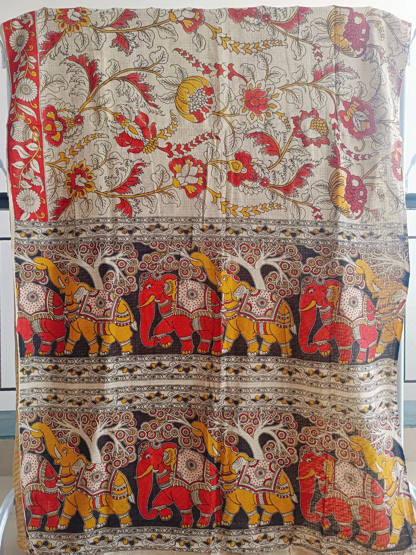 Pure Kota Handloom Cotton Handcrafted Kalamkari Saree