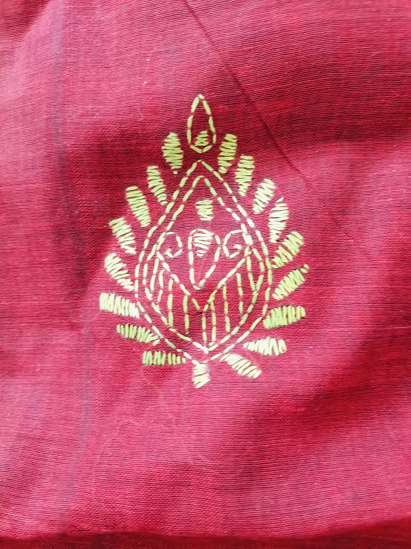 Handmade Kantha Stitch Khesh Cotton Saree