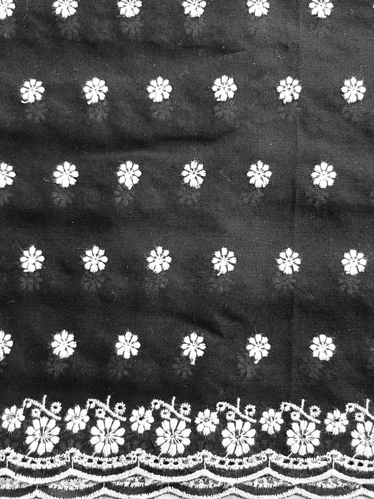 Cotton Kurta Apparel Fabric Chikankari Design Embroidery
