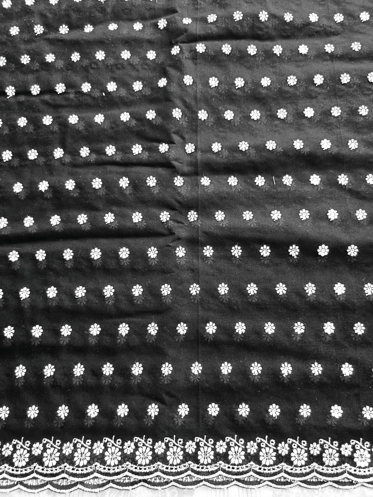 Cotton Kurta Apparel Fabric Chikankari Design Embroidery
