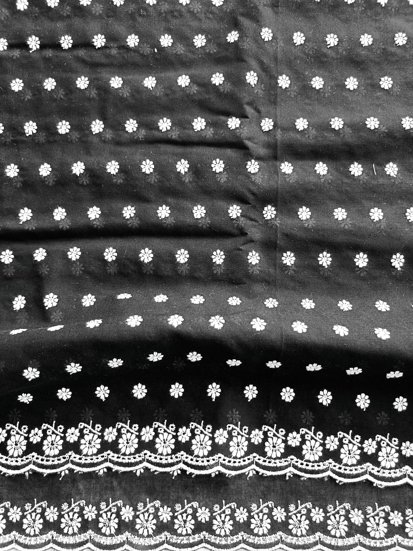 Cotton Kurta Apparel Fabric Chikankari Design Embroidery