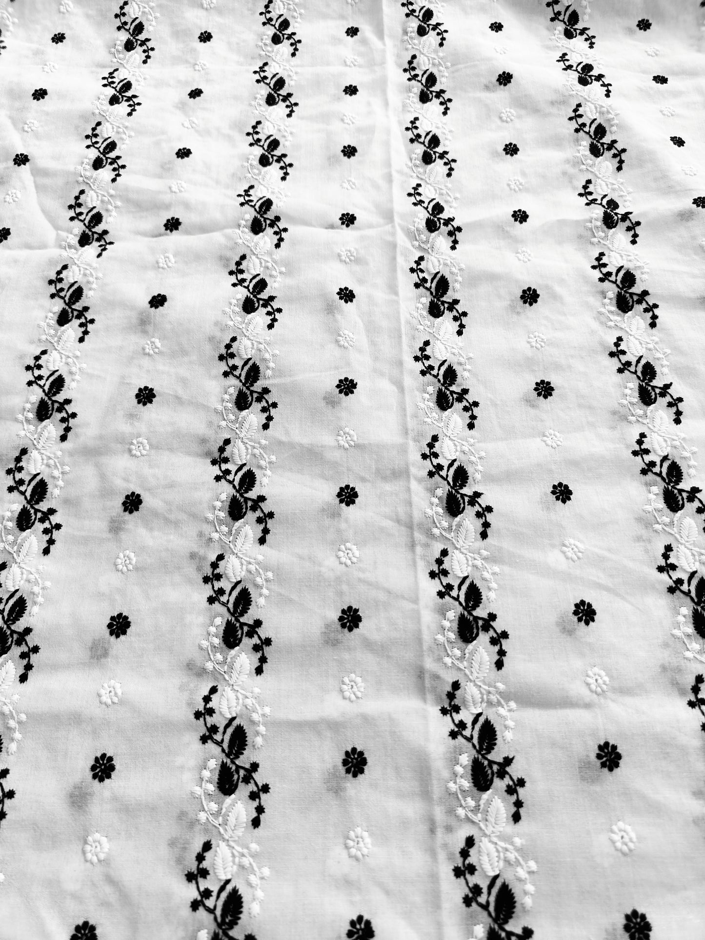 Cotton Kurta Apparel Fabric Chikankari Design Embroidery
