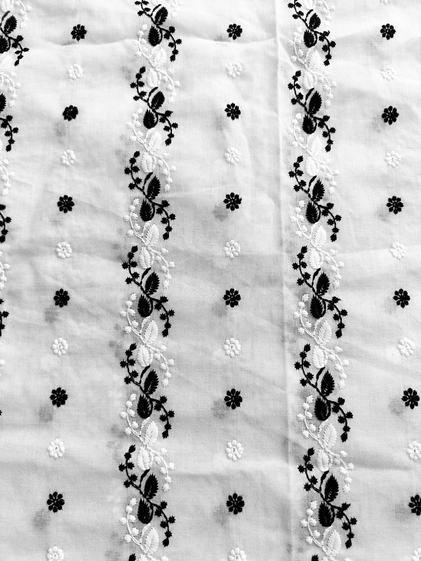 Cotton Kurta Apparel Fabric Chikankari Design Embroidery