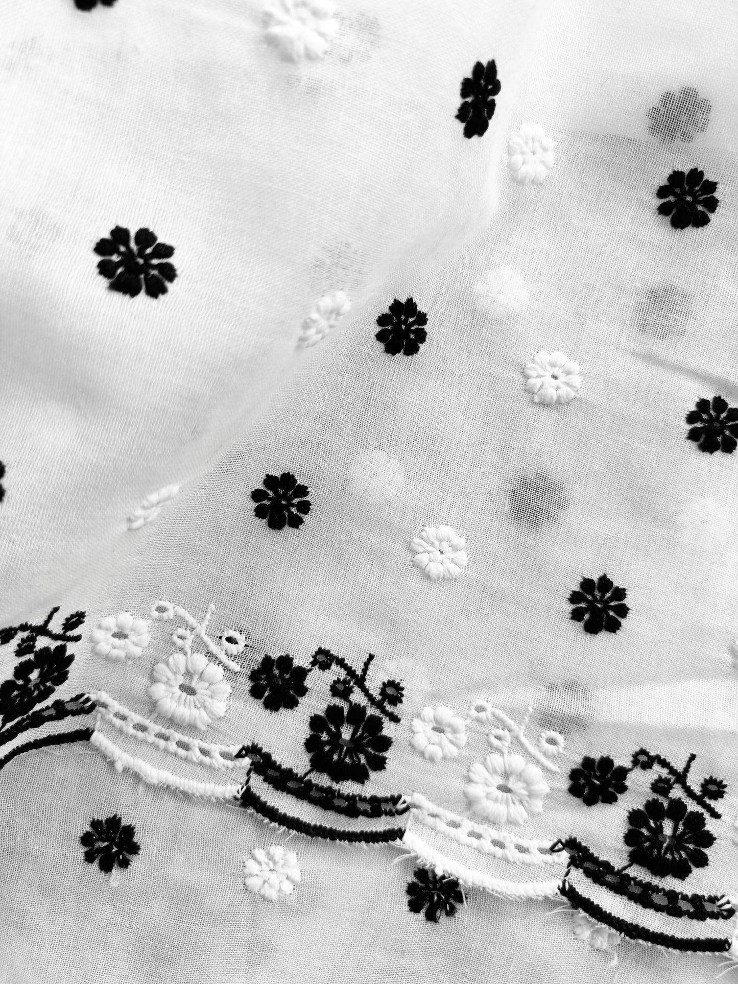 Cotton Kurta Apparel Fabric Chikankari Design Embroidery