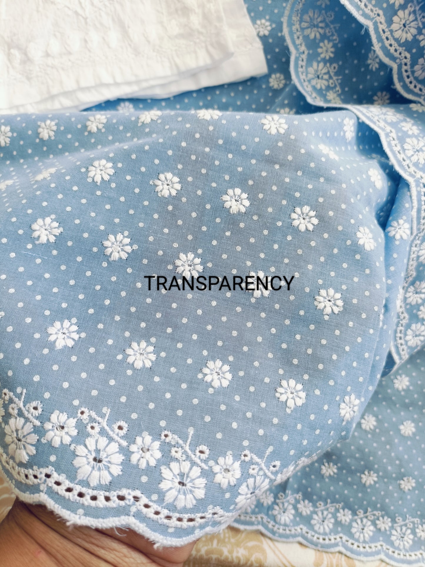 Cotton Kurta Apparel Fabric Chikankari Design Embroidery