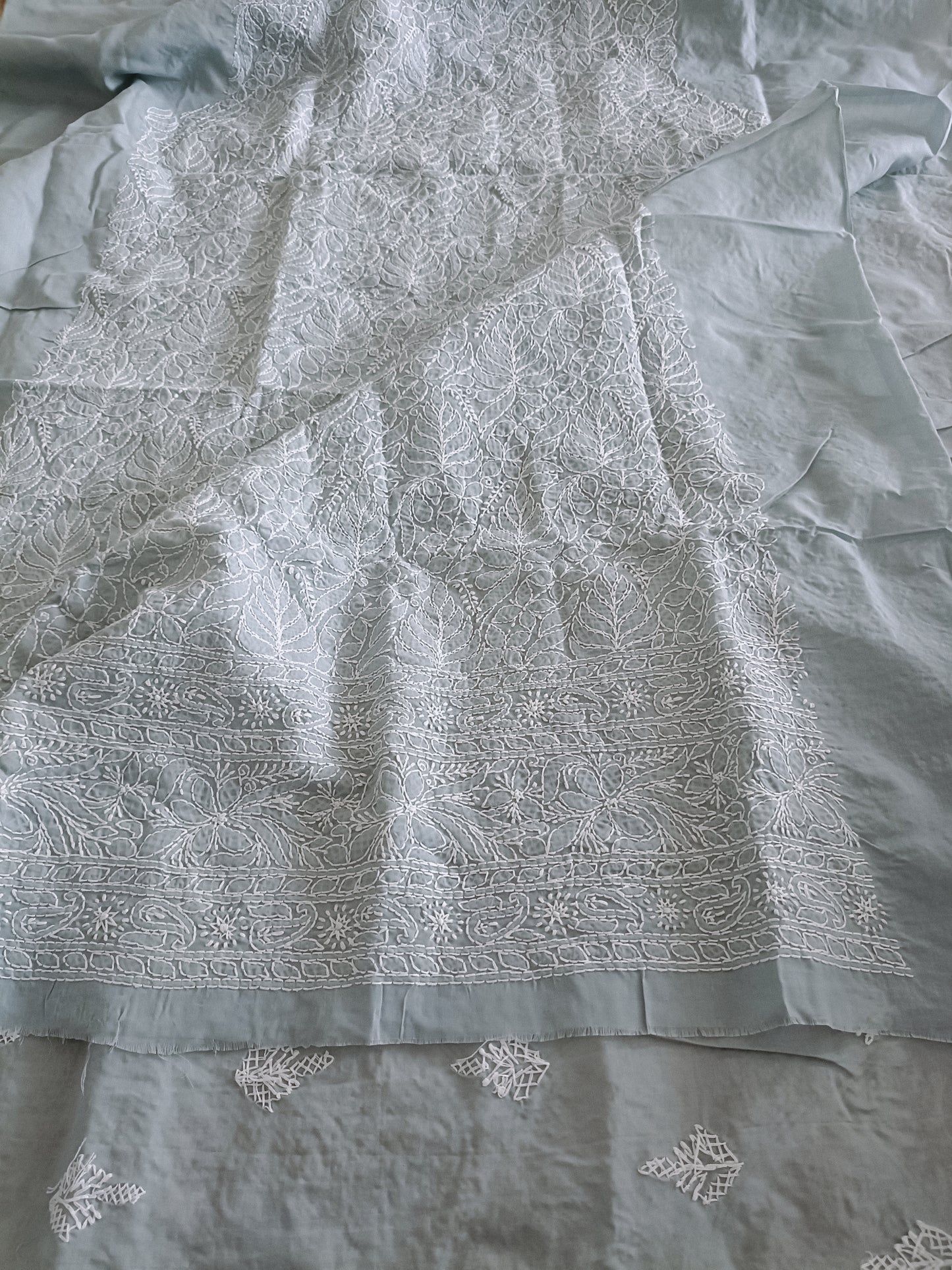 Chikankari Cotton Apparel Kurta Fabric