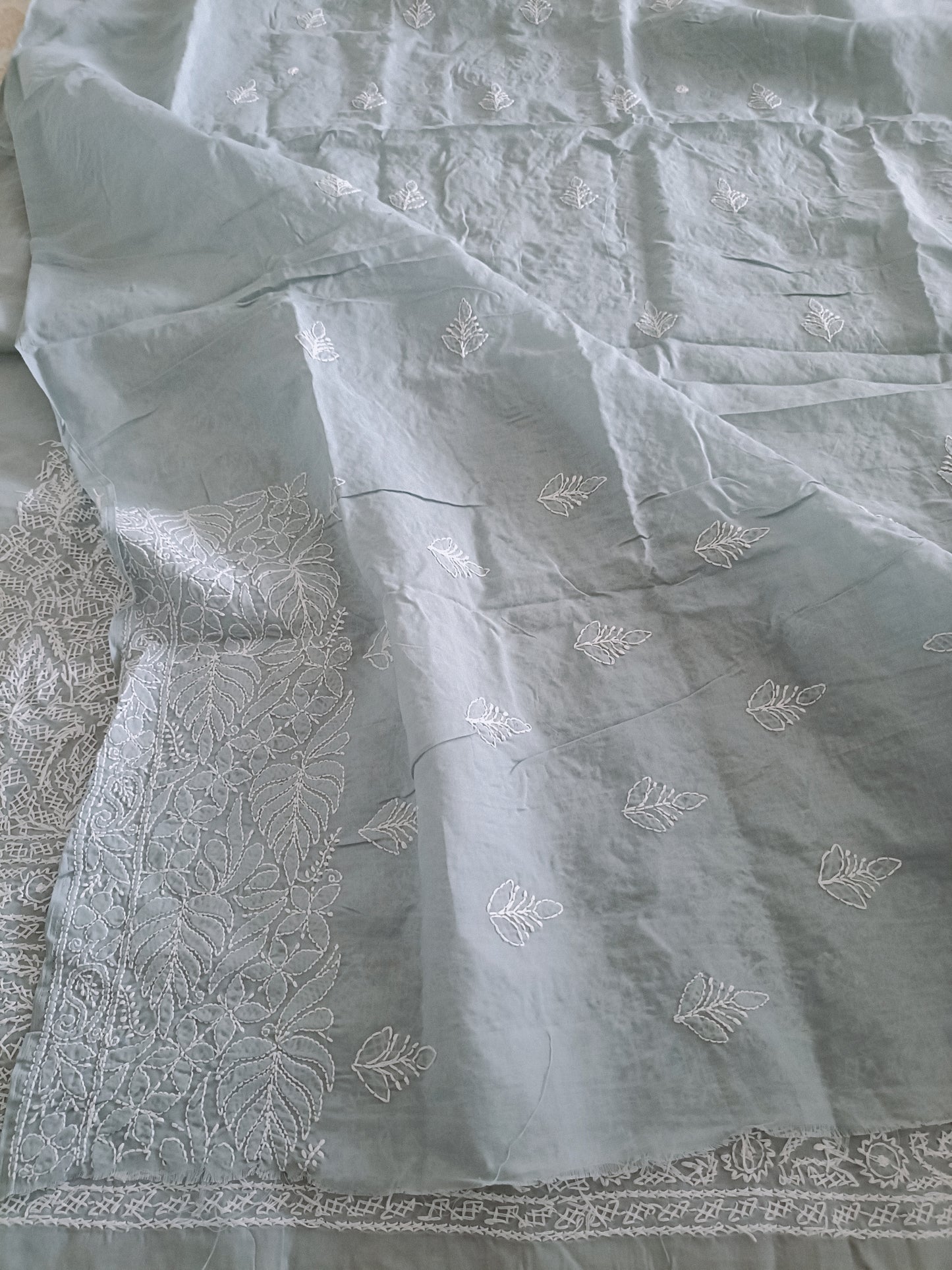 Chikankari Cotton Apparel Kurta Fabric