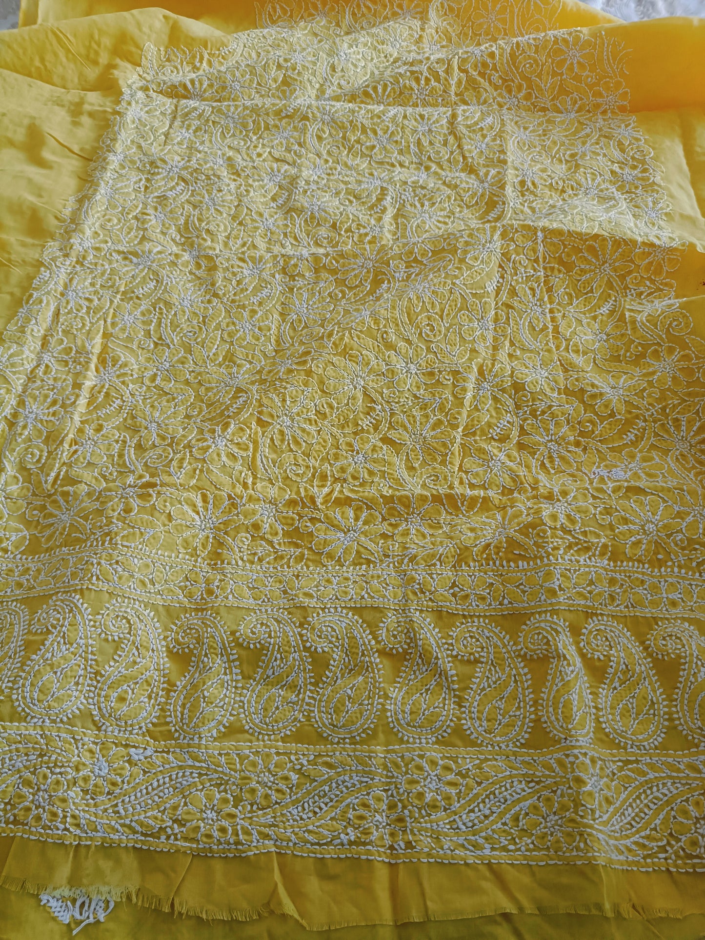 Chikankari Cotton Apparel Kurta Fabric