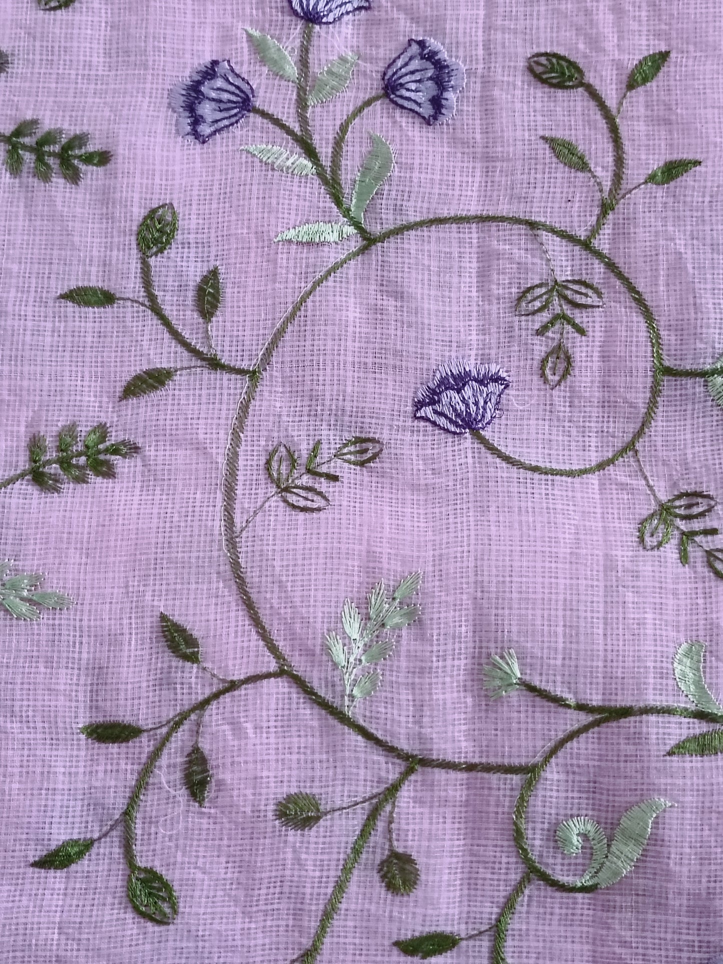 Kota Doria Embroidery Saree