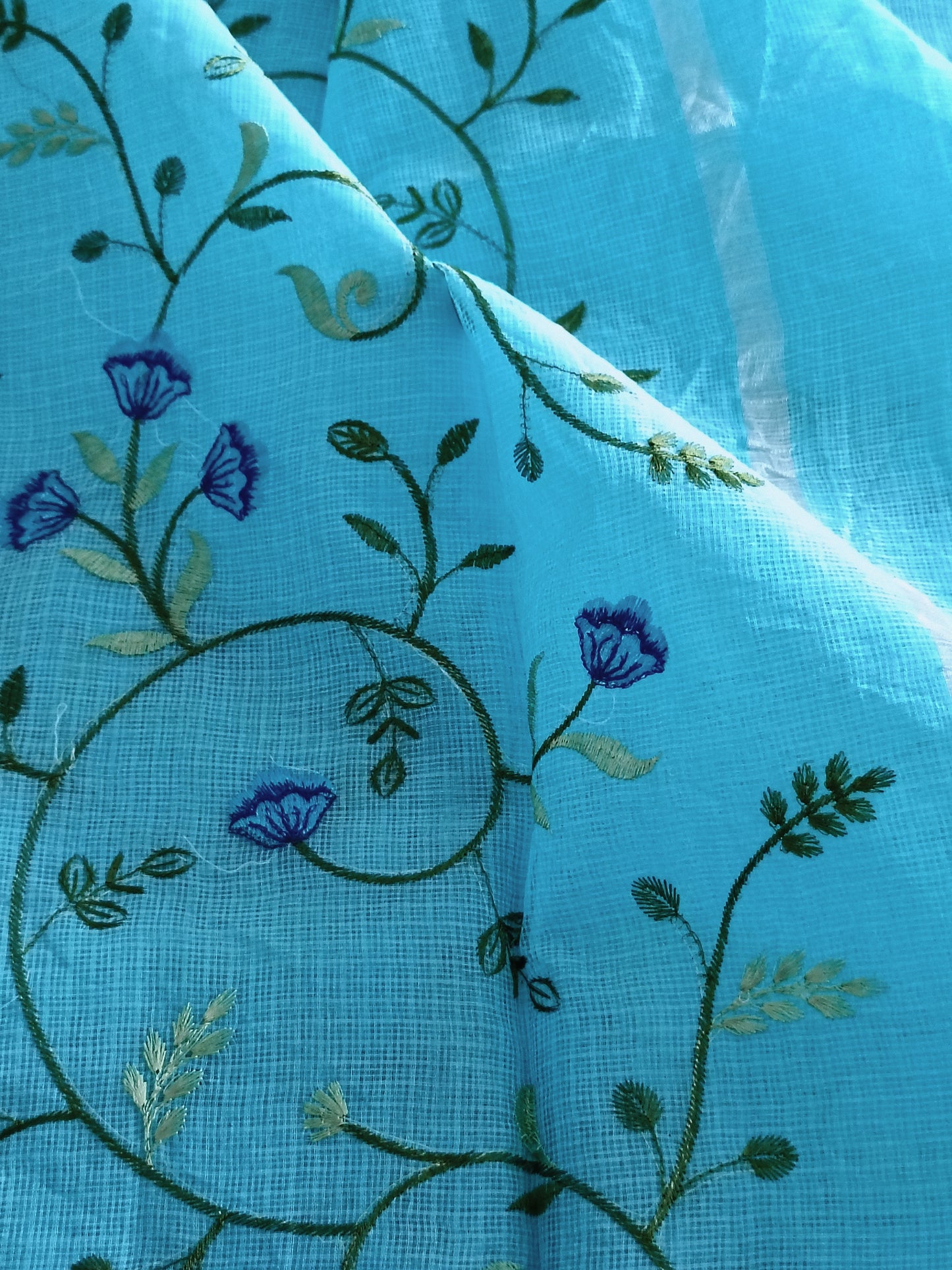 Kota Doria Embroidery Saree