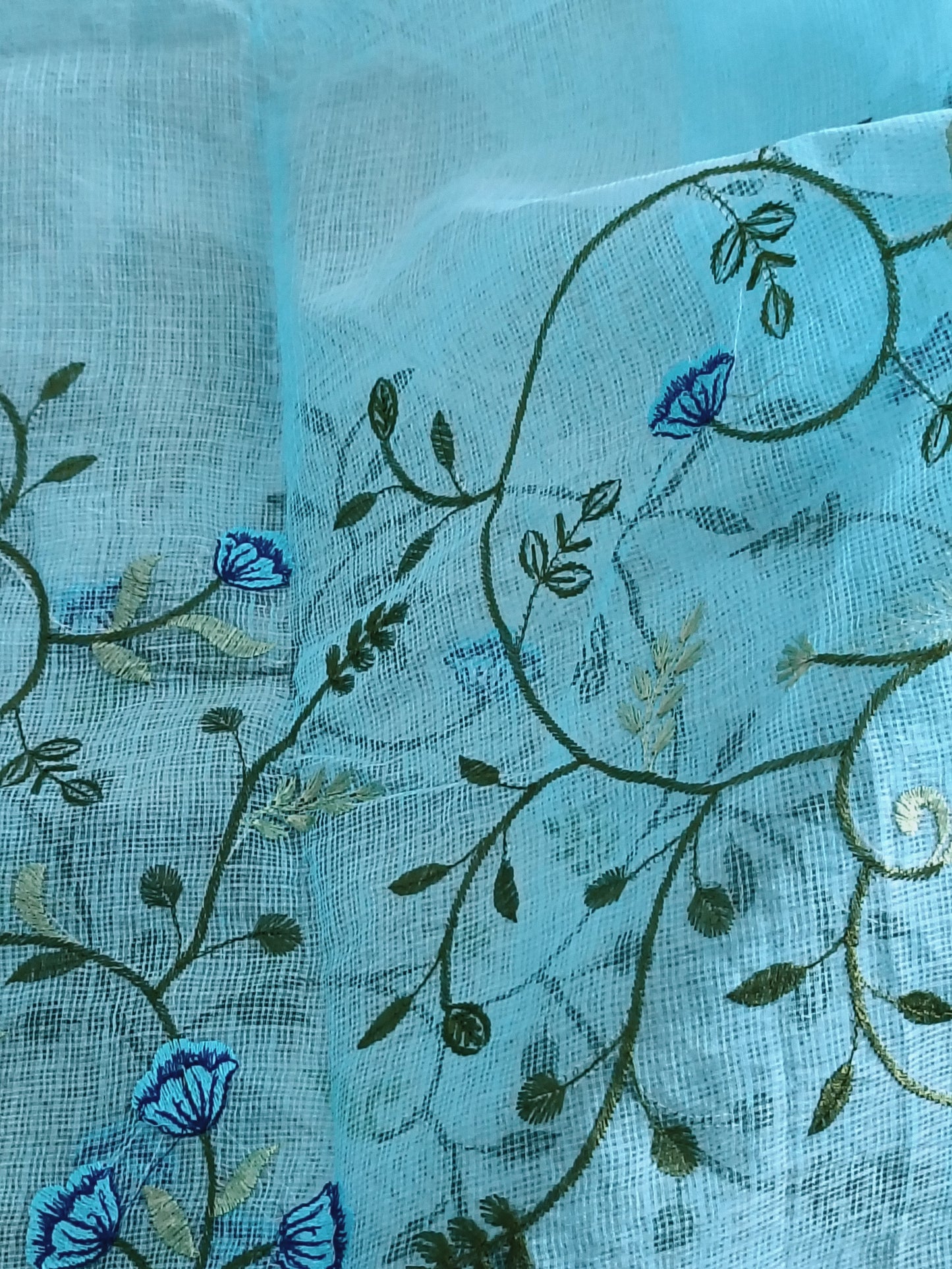 Kota Doria Embroidery Saree