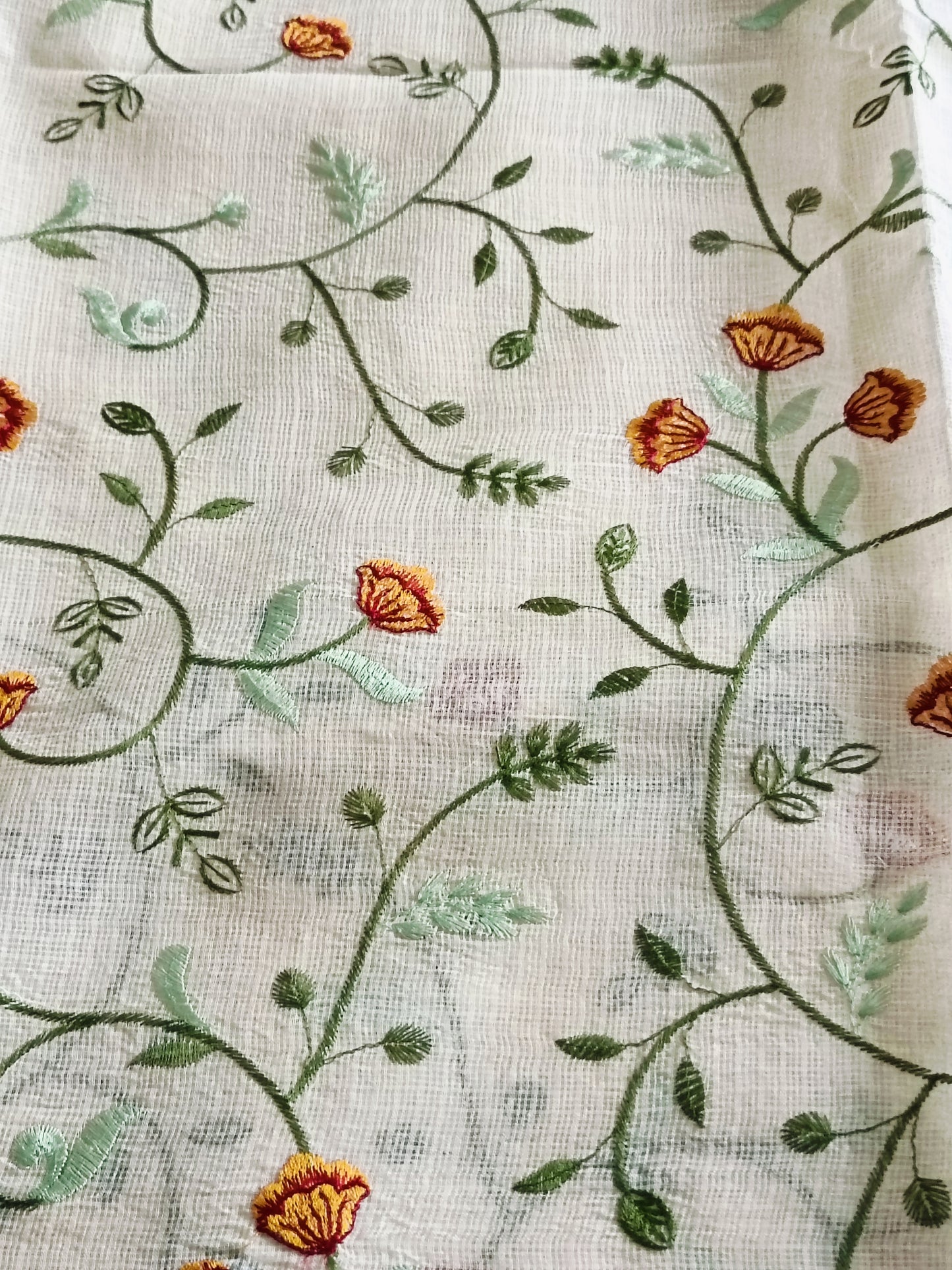 Kota Doria Embroidery Saree