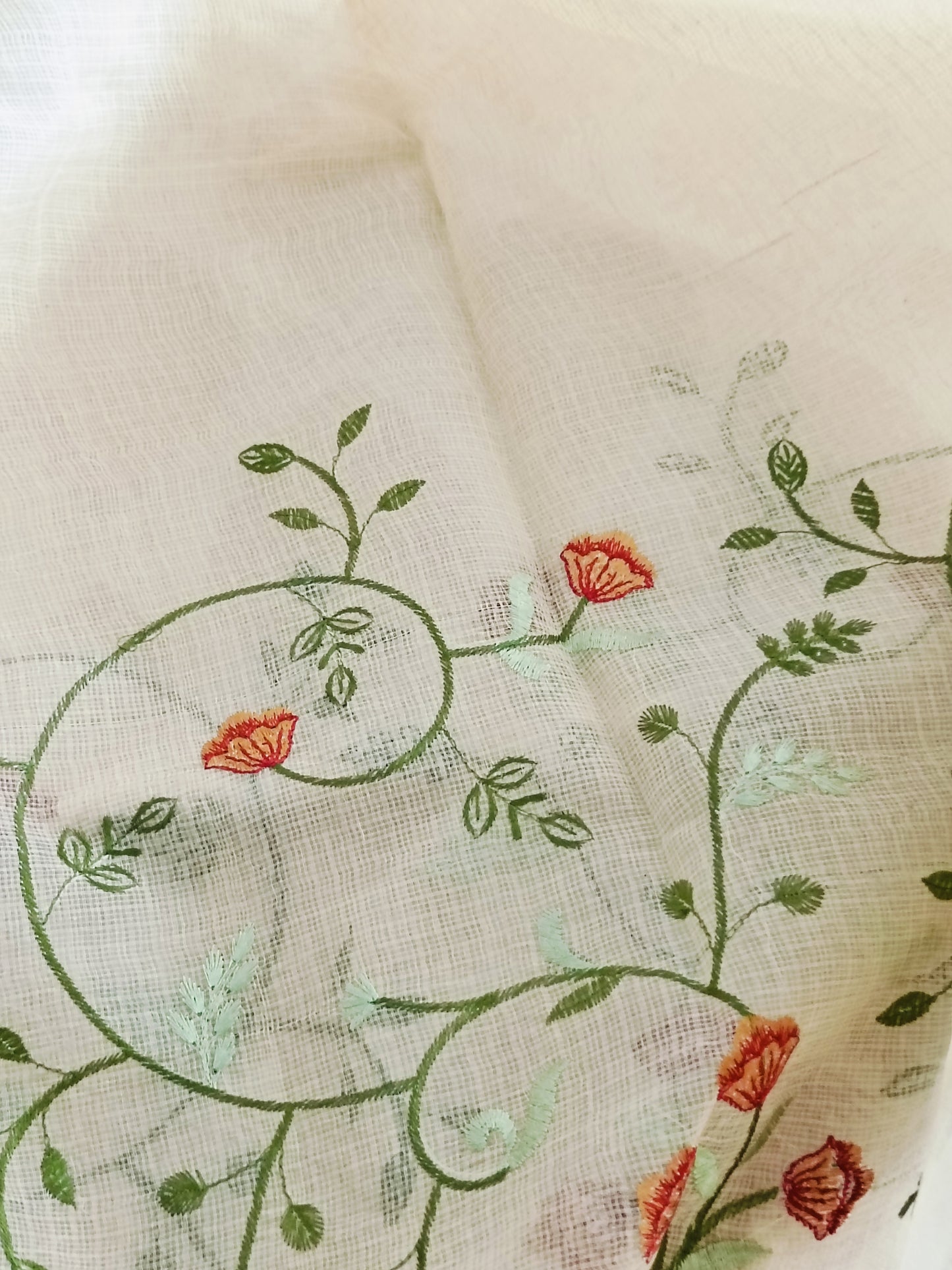 Kota Doria Embroidery Saree