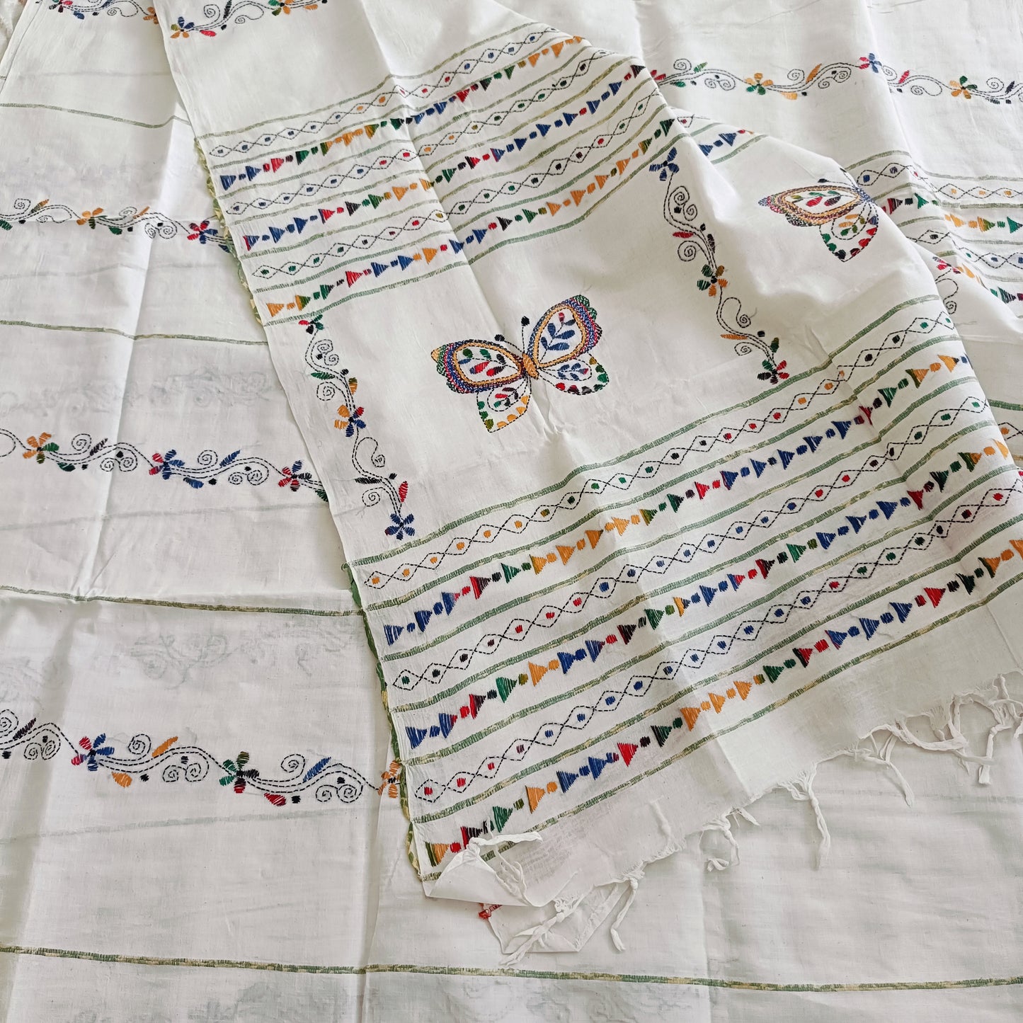 रूपा - Handmade Kantha Stitch Khesh Cotton Saree - Saree | Tags: Kantha Khesh Cotton