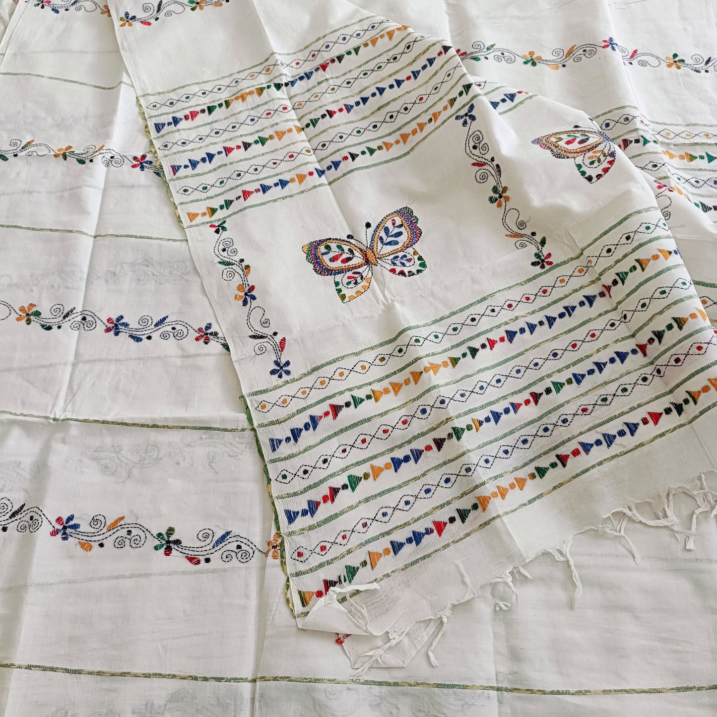 रूपा - Handmade Kantha Stitch Khesh Cotton Saree - Saree | Tags: Kantha Khesh Cotton