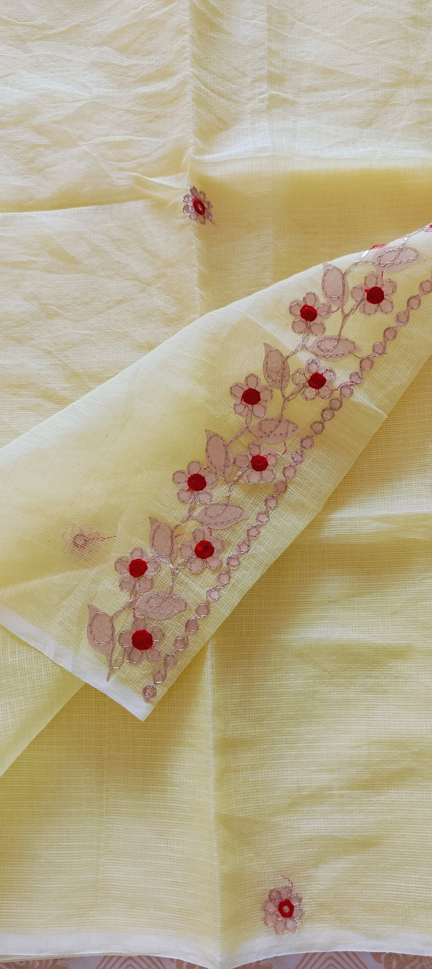 बसंती - Kota Doria Sarees with Gota work