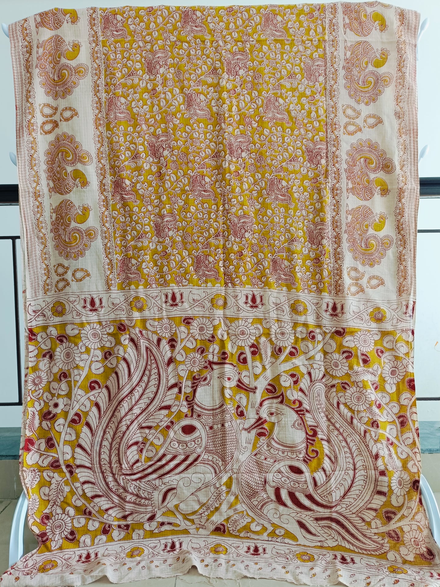 चित्रांगी - Pure Kota Handloom Cotton Handcrafted Kalamkari Saree