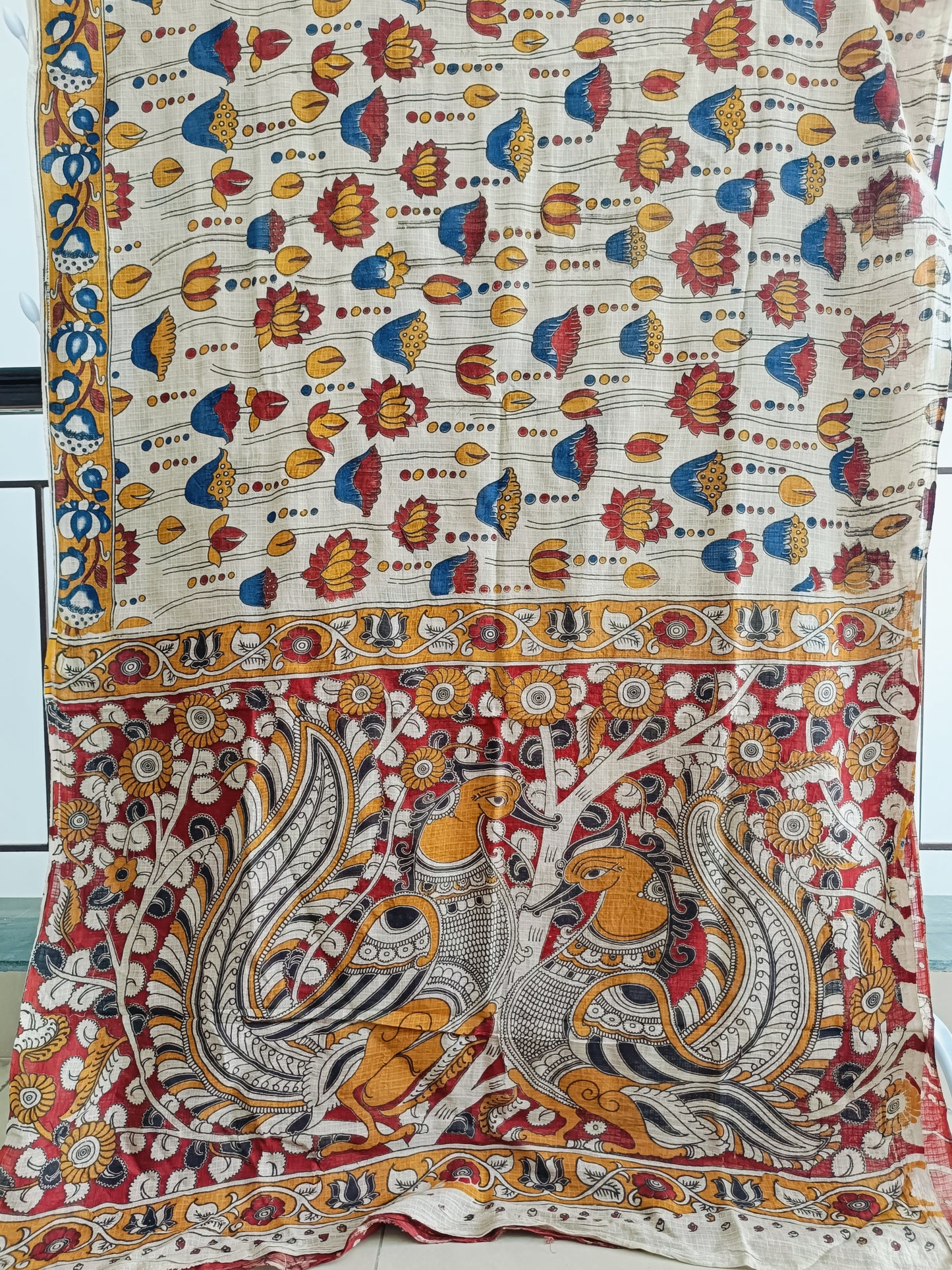 उर्वशी - Pure Kota Handloom Cotton Handcrafted Kalamkari Saree