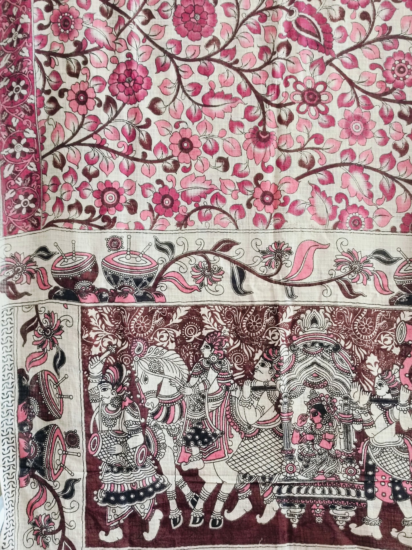 द्रौपदी - Pure Kota Handloom Cotton Handcrafted Kalamkari Saree