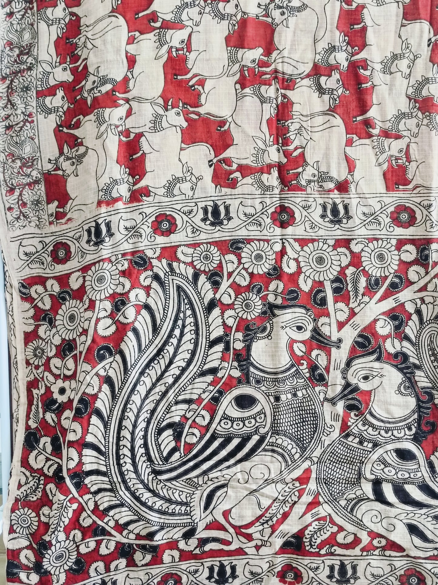सत्यभामा - Pure Kota Handloom Cotton Handcrafted Kalamkari Saree