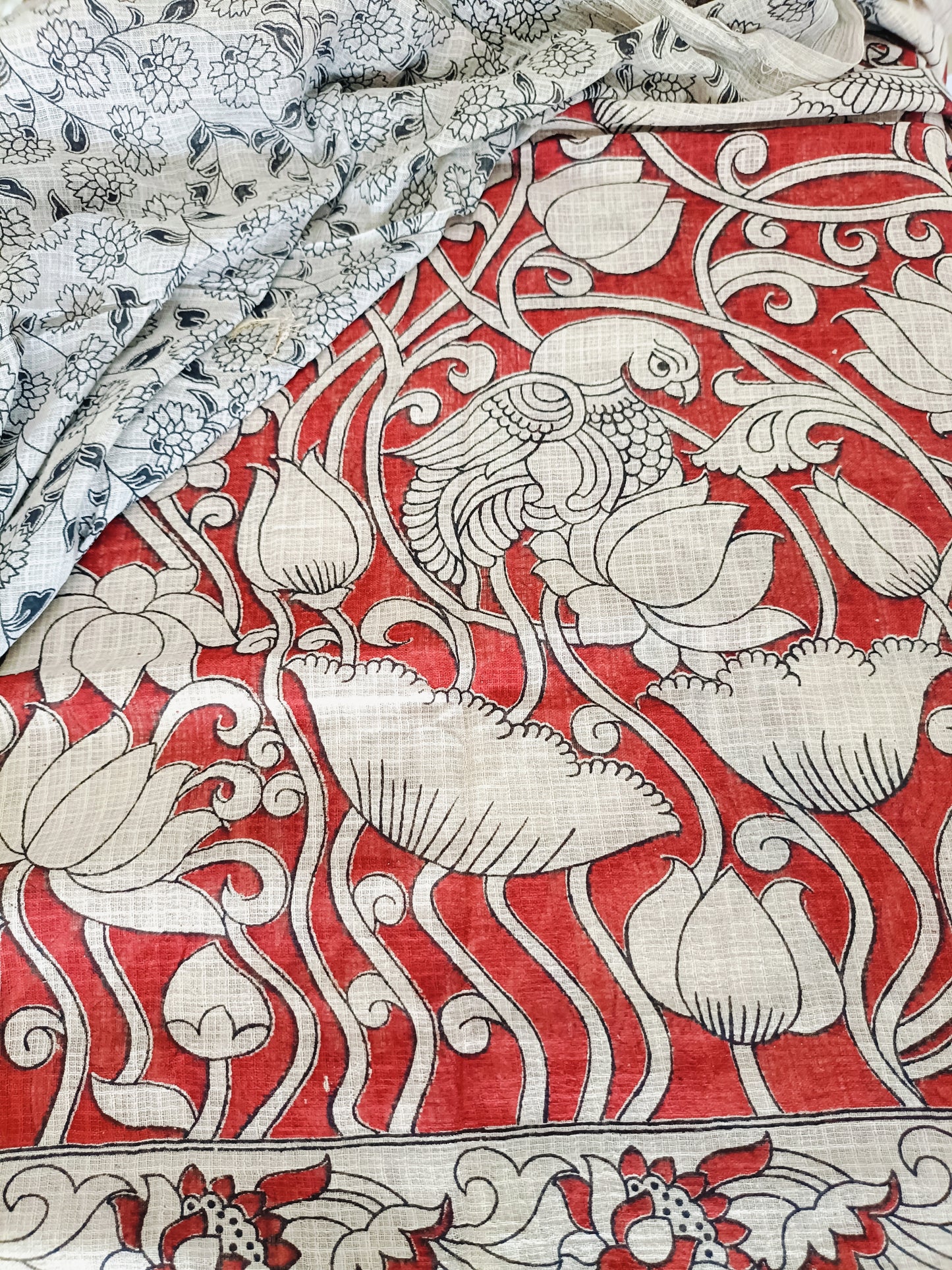 कलामिनी - Pure Kota Handloom Cotton Handcrafted Kalamkari Saree