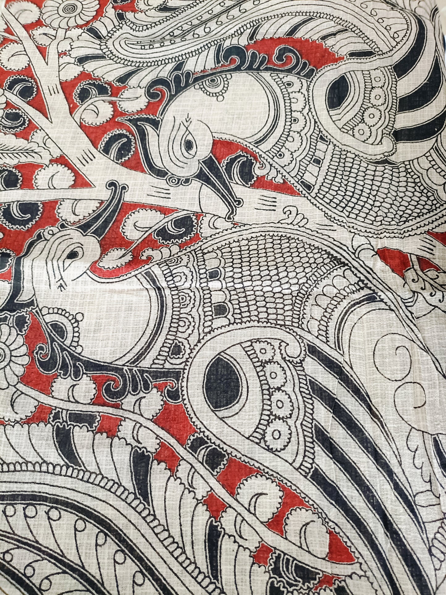 कलामिनी - Pure Kota Handloom Cotton Handcrafted Kalamkari Saree