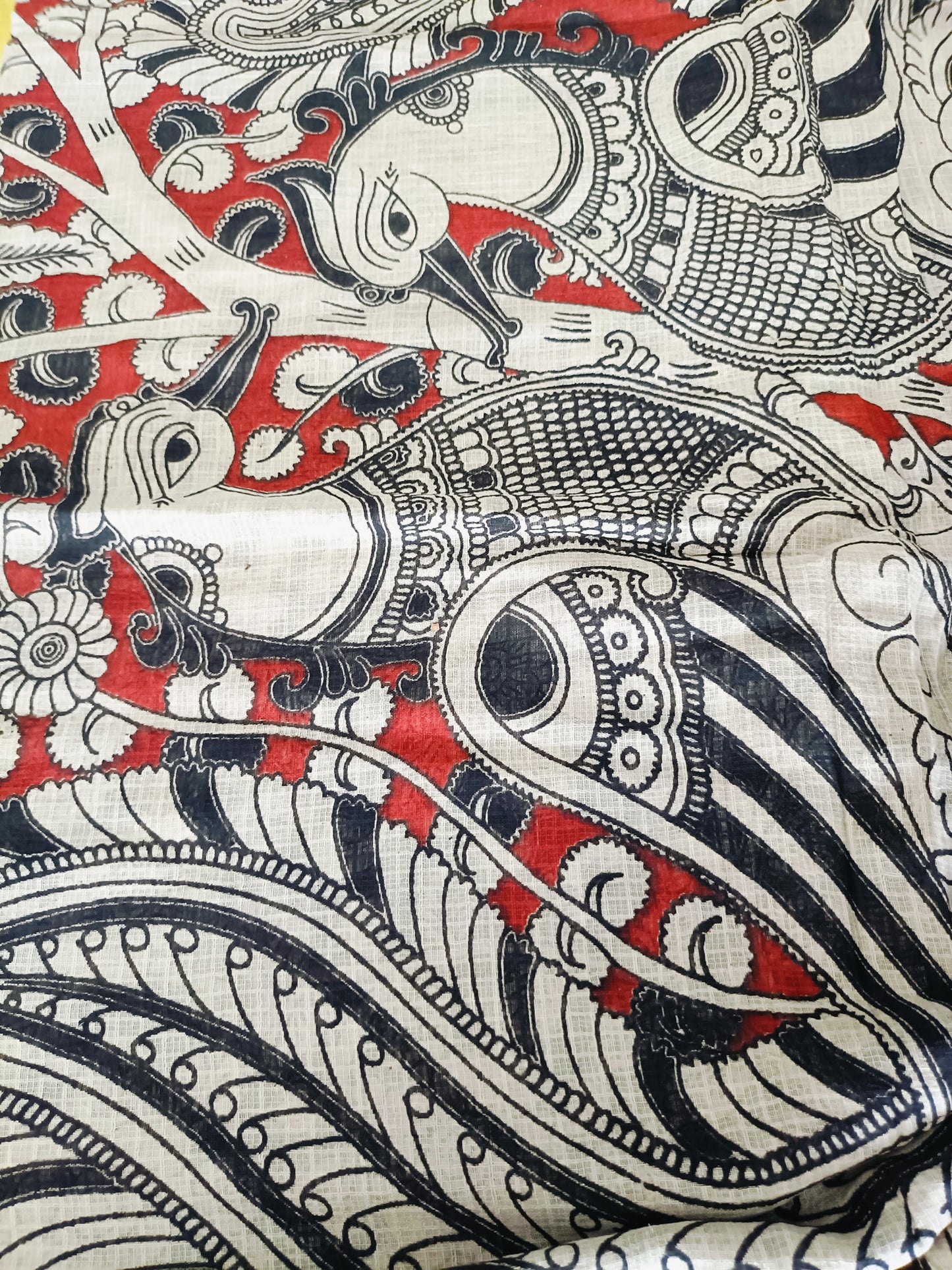 सत्यभामा - Pure Kota Handloom Cotton Handcrafted Kalamkari Saree