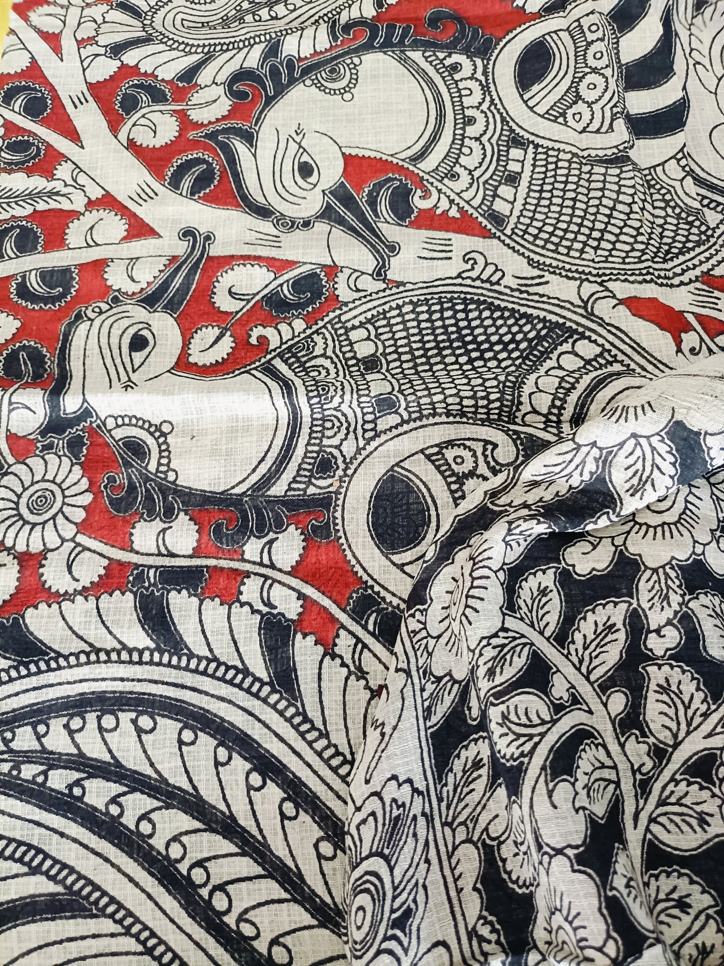 सत्यभामा - Pure Kota Handloom Cotton Handcrafted Kalamkari Saree