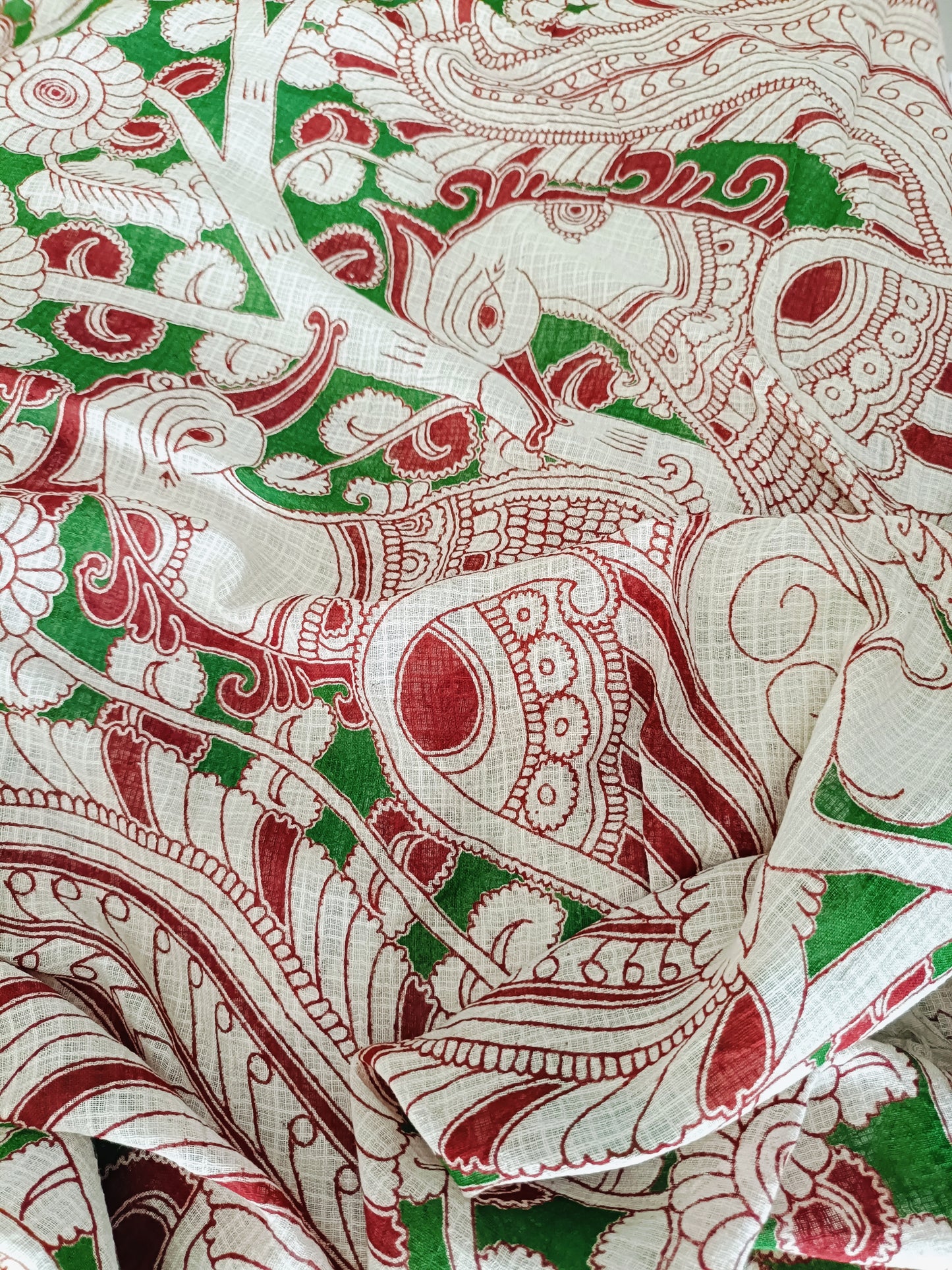 विदर्भा - Pure Kota Handloom Cotton Handcrafted Kalamkari Saree