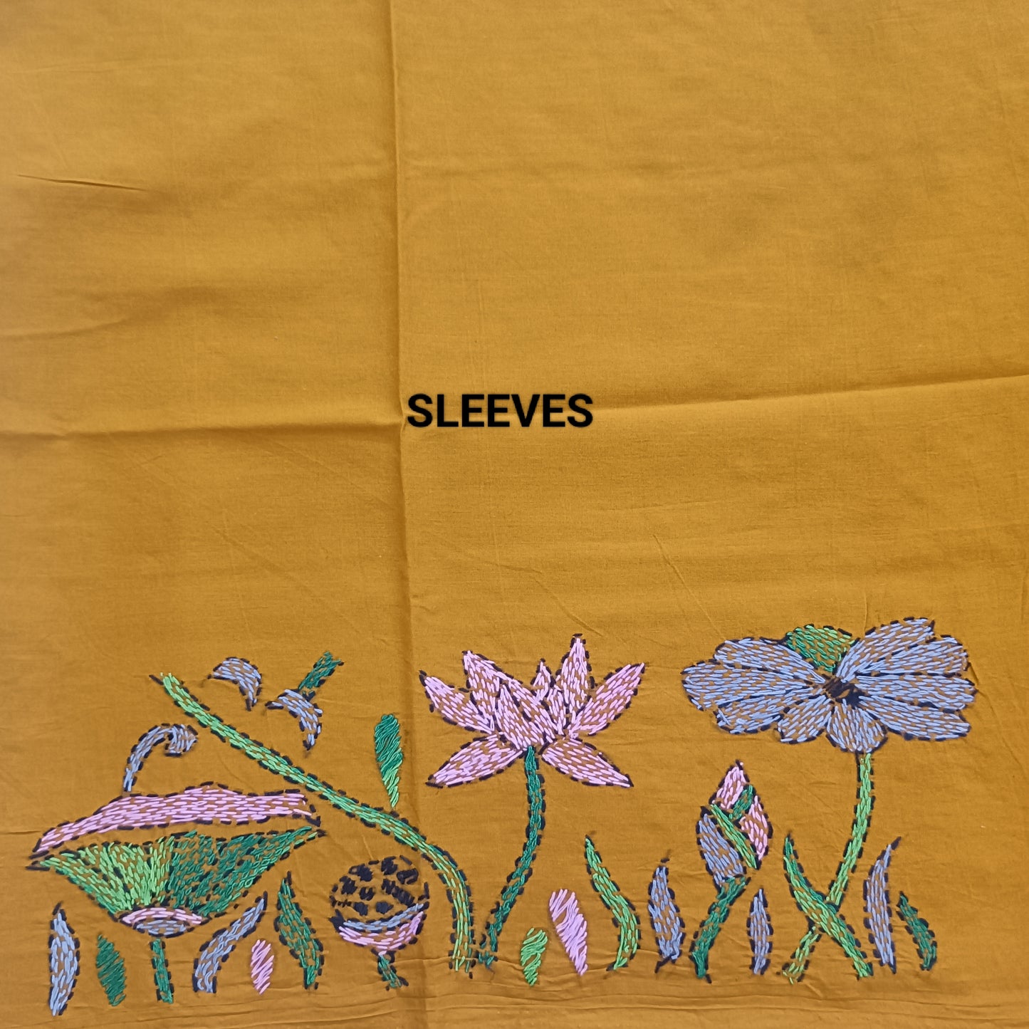 वृषाली – Designer Kantha Stitch Blouse Fabric