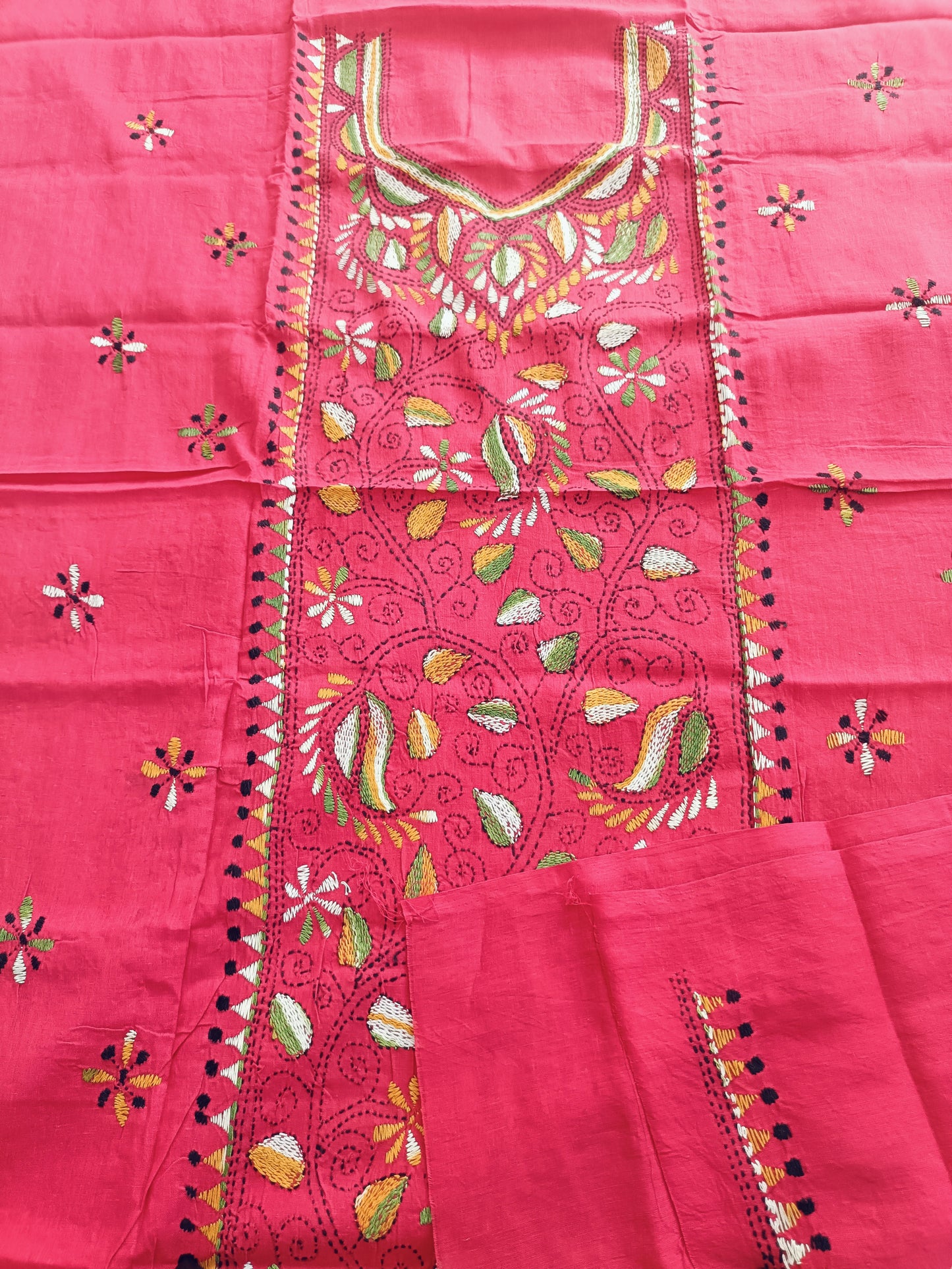 मधुश्री – Pure Cotton Kantha Stitch Kurta Fabric