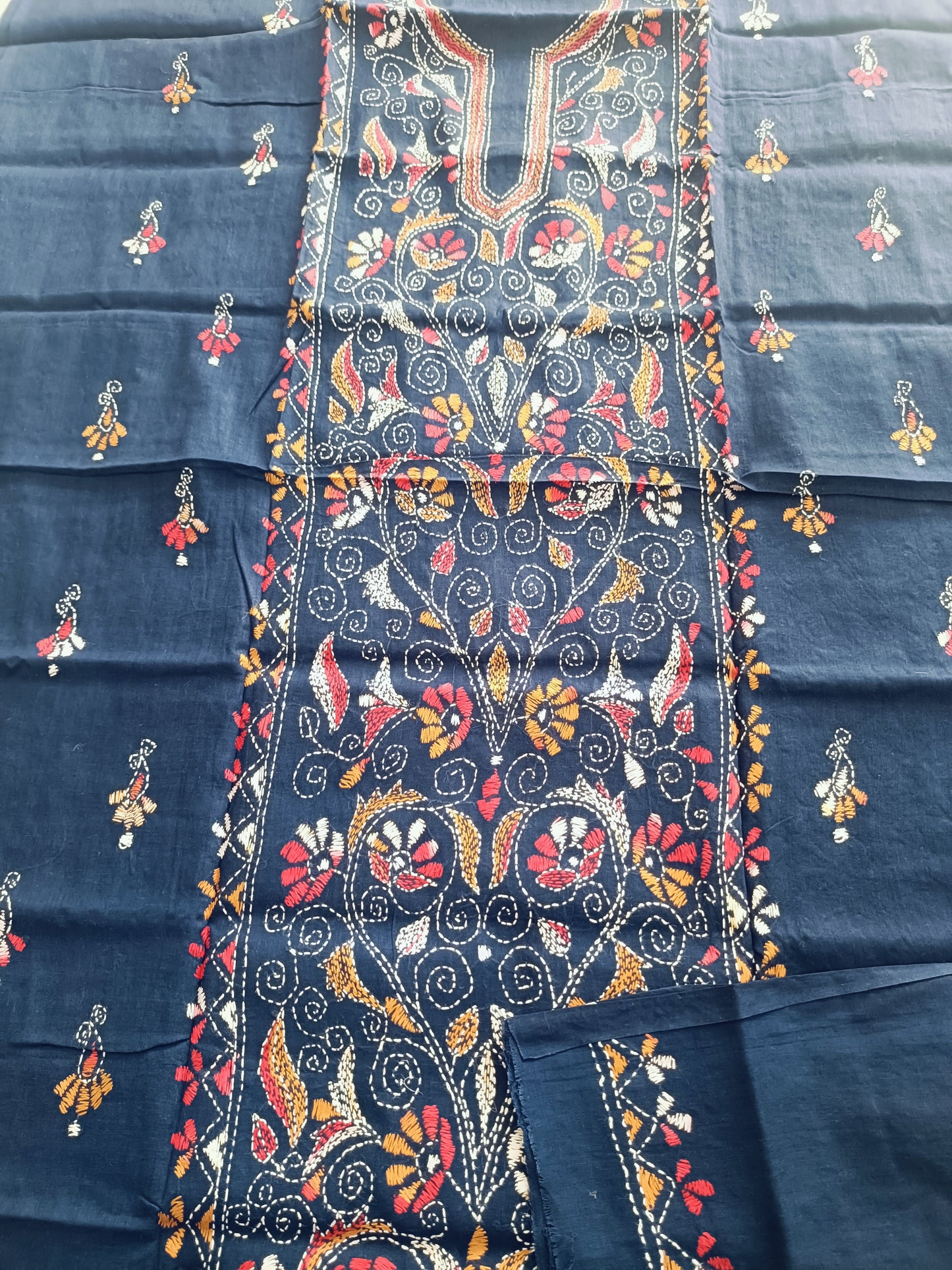 चांदनी – Pure Cotton Kantha Stitch Kurta Fabric