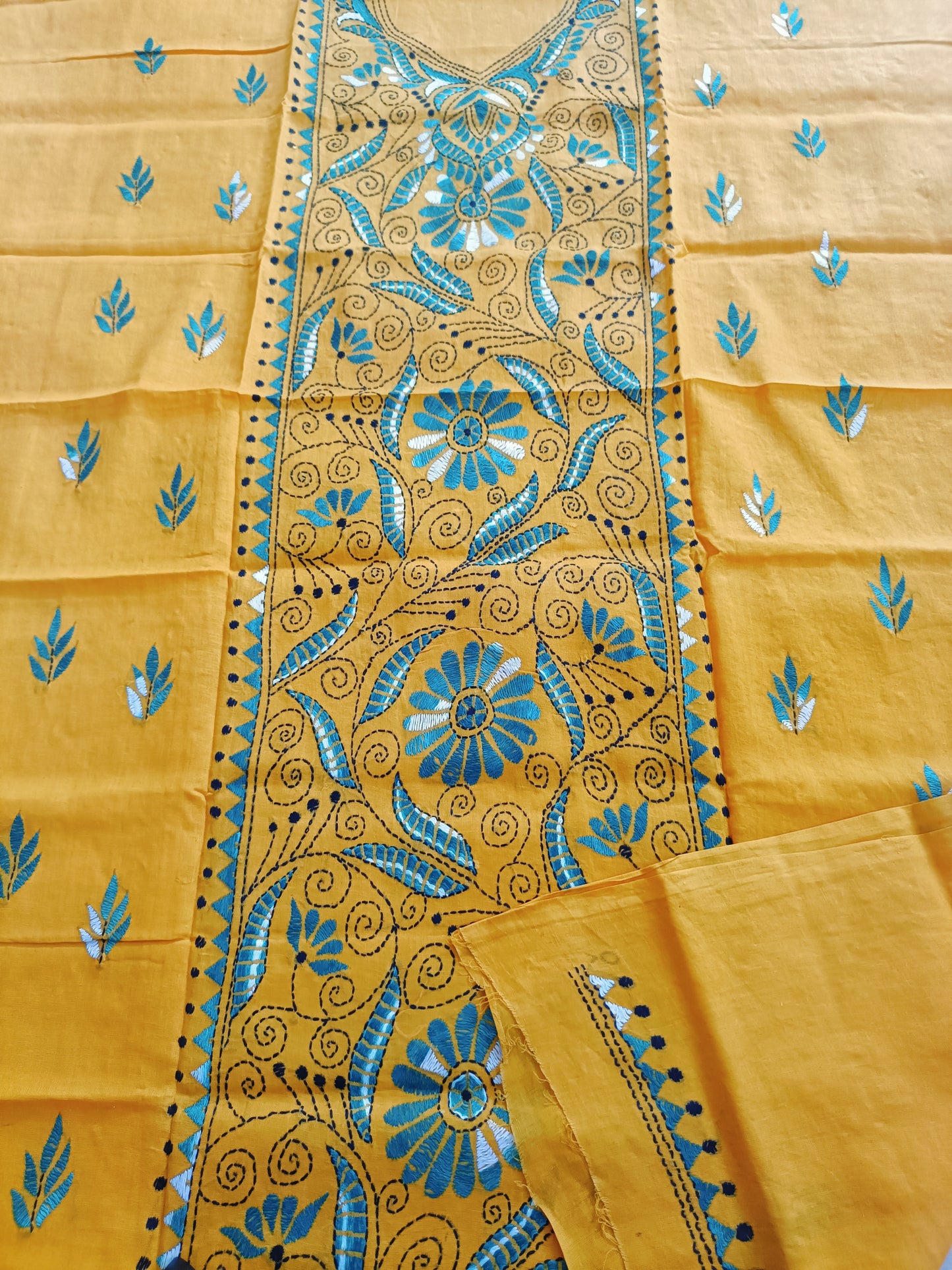 मधुमिता – Pure Cotton Kantha Stitch Kurta Fabric