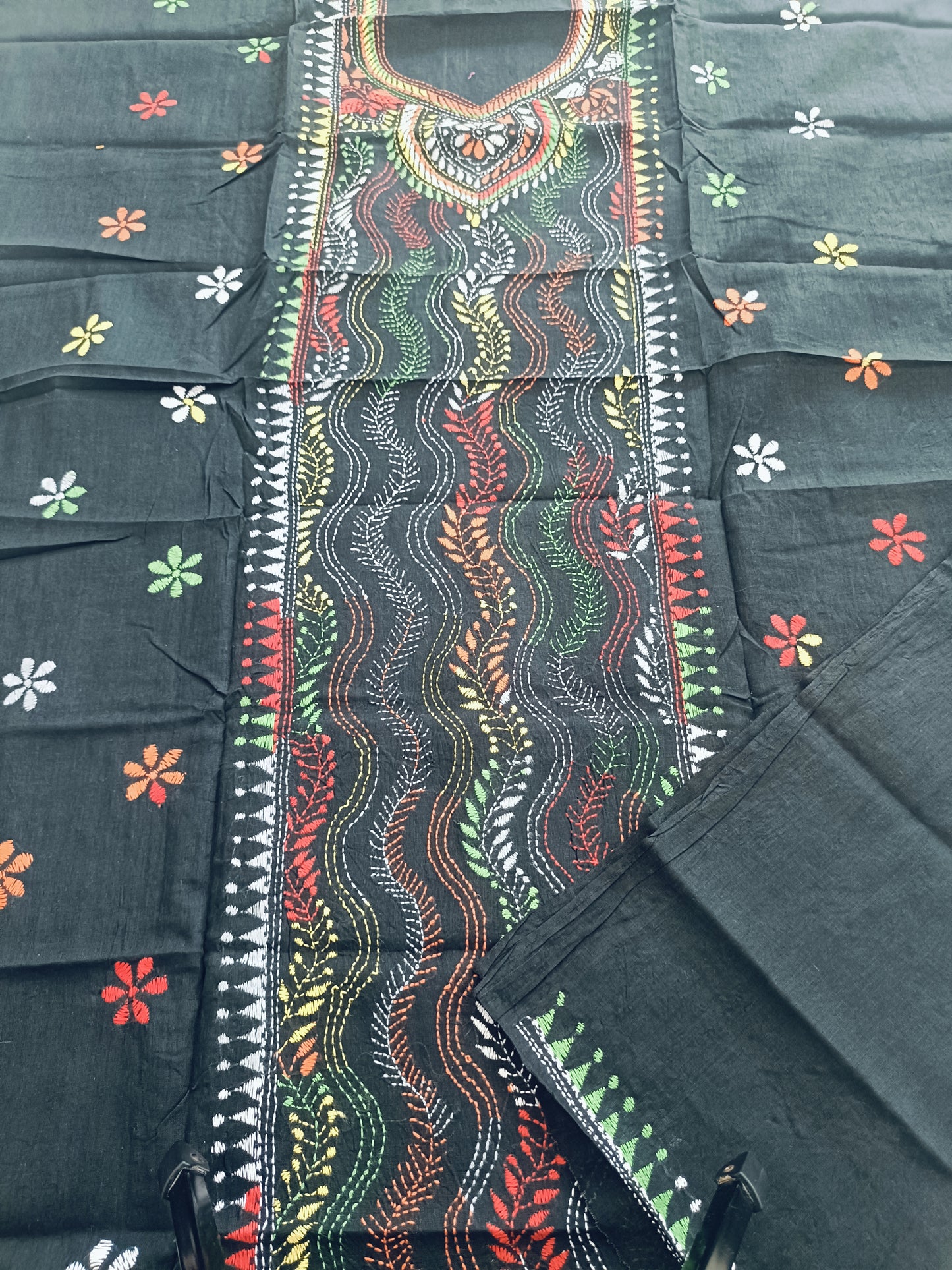 वसुंधरा – Pure Cotton Kantha Stitch Kurta Fabric