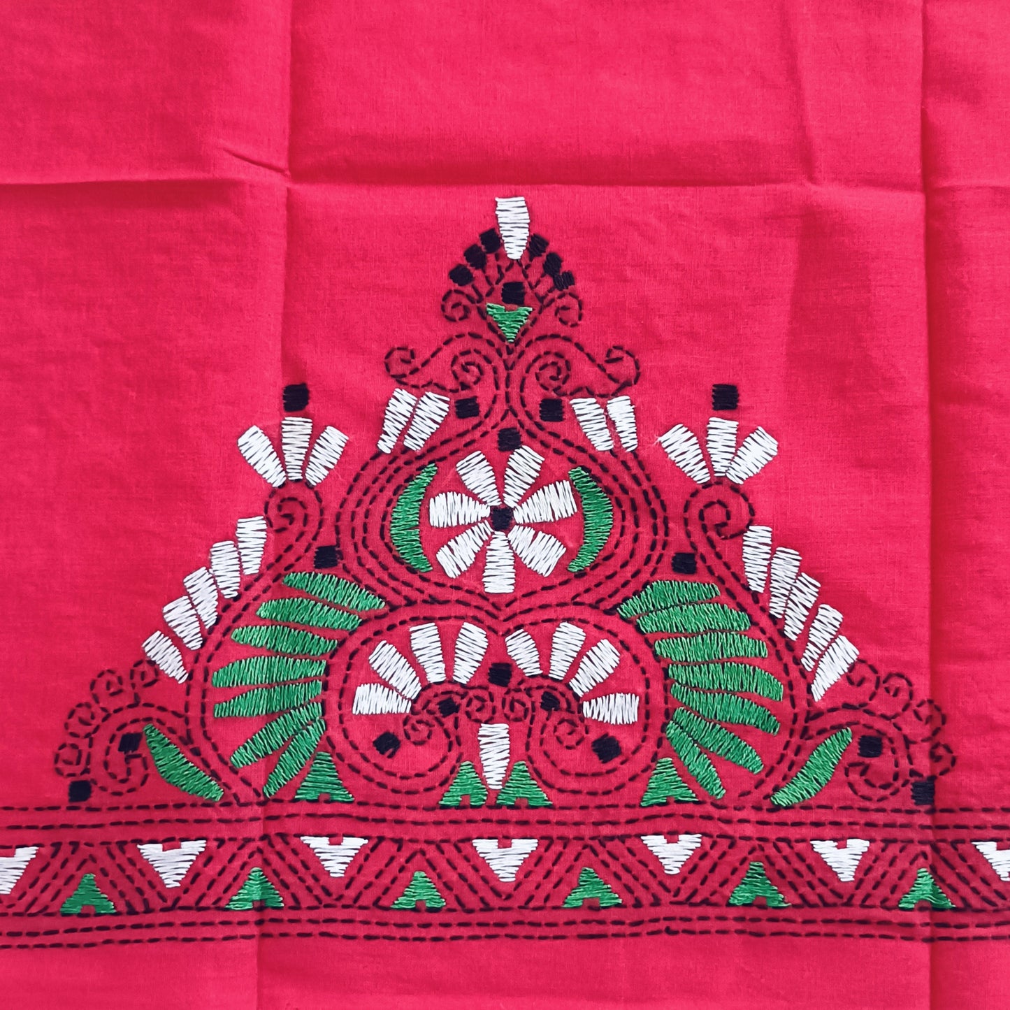 Kantha Stitch Cotton Half Work Blouse Fabric