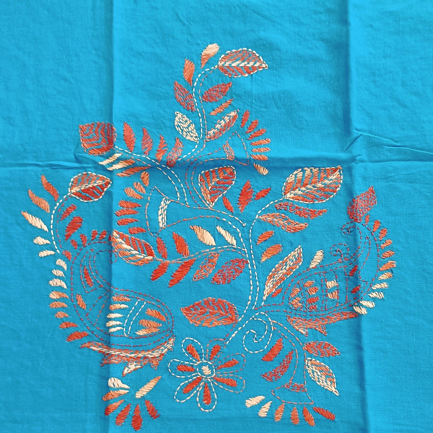 Kantha Stitch Cotton Half Work Blouse Fabric