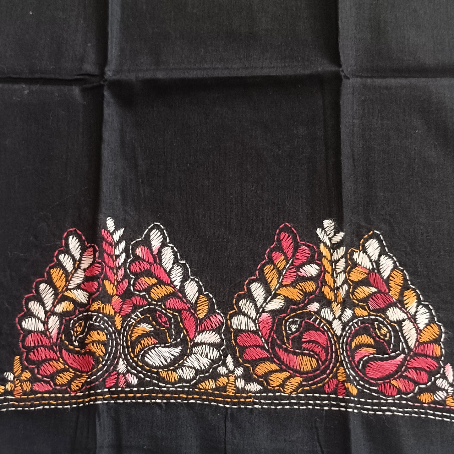 Kantha Stitch Cotton Half Work Blouse Fabric
