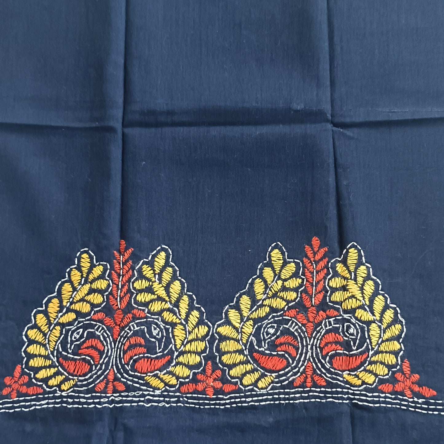 Kantha Stitch Cotton Half Work Blouse Fabric