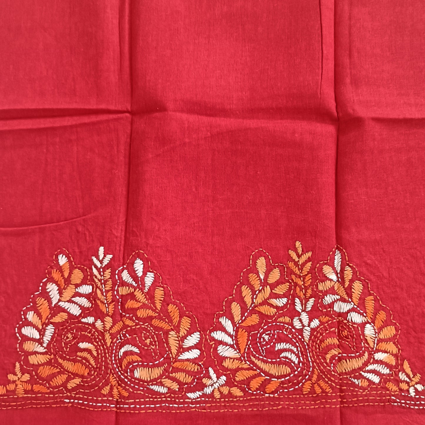 Kantha Stitch Cotton Half Work Blouse Fabric