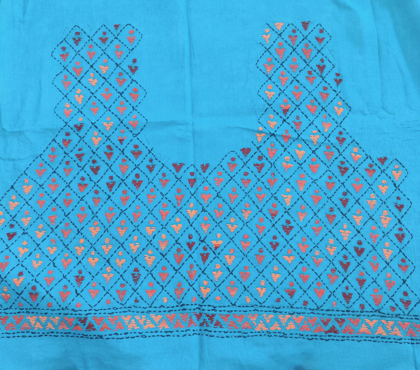 सुरभि – Designer Kantha Stitch Blouse Fabric