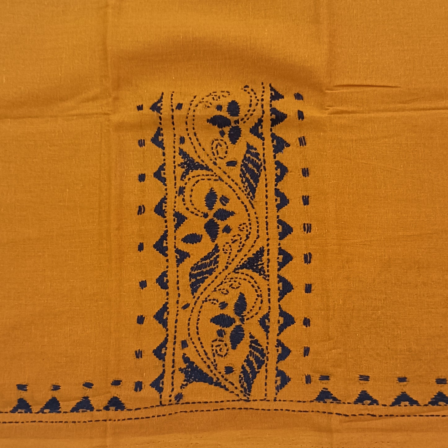Kantha Stitch Cotton Half Work Blouse Fabric