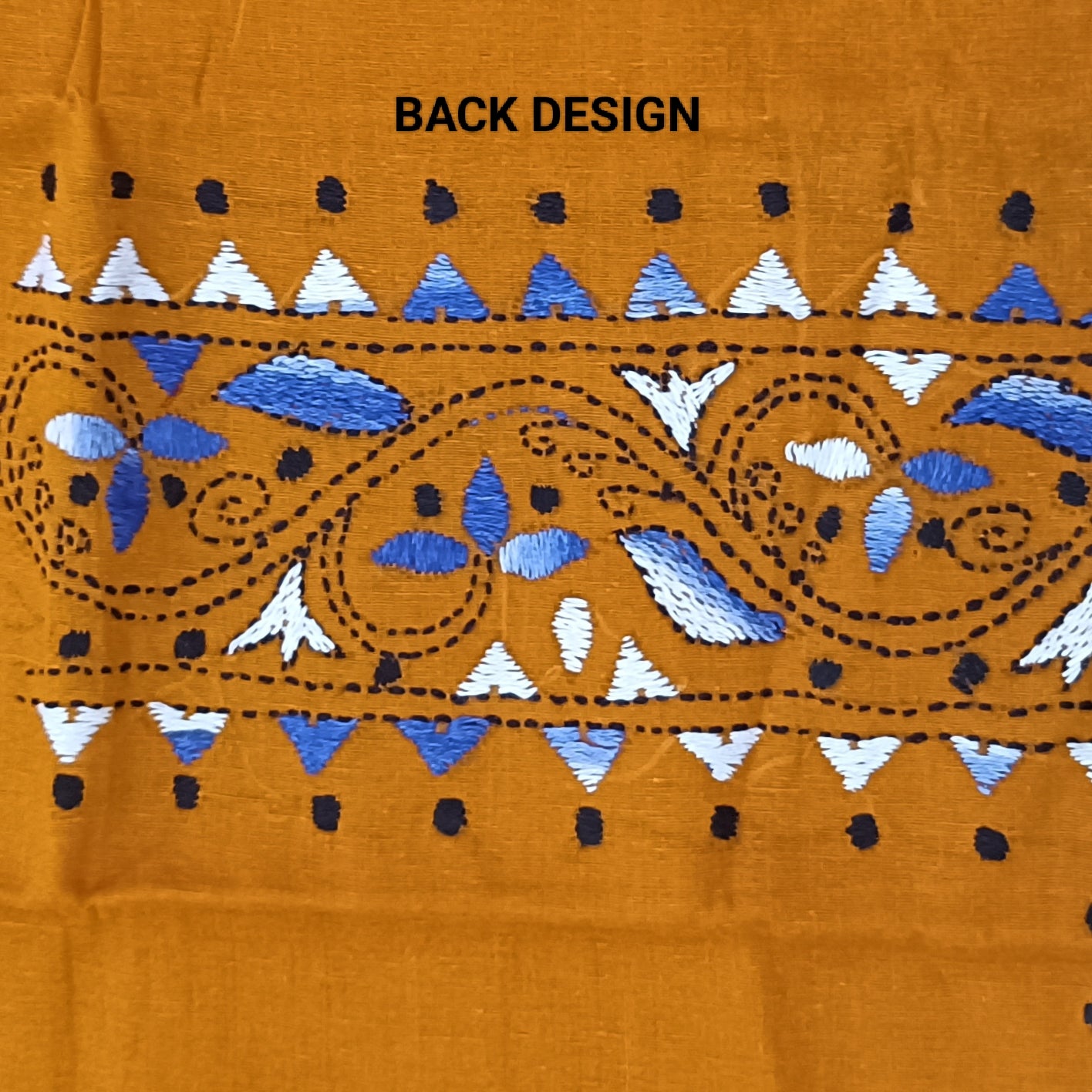 Kantha Stitch Cotton Half Work Blouse Fabric
