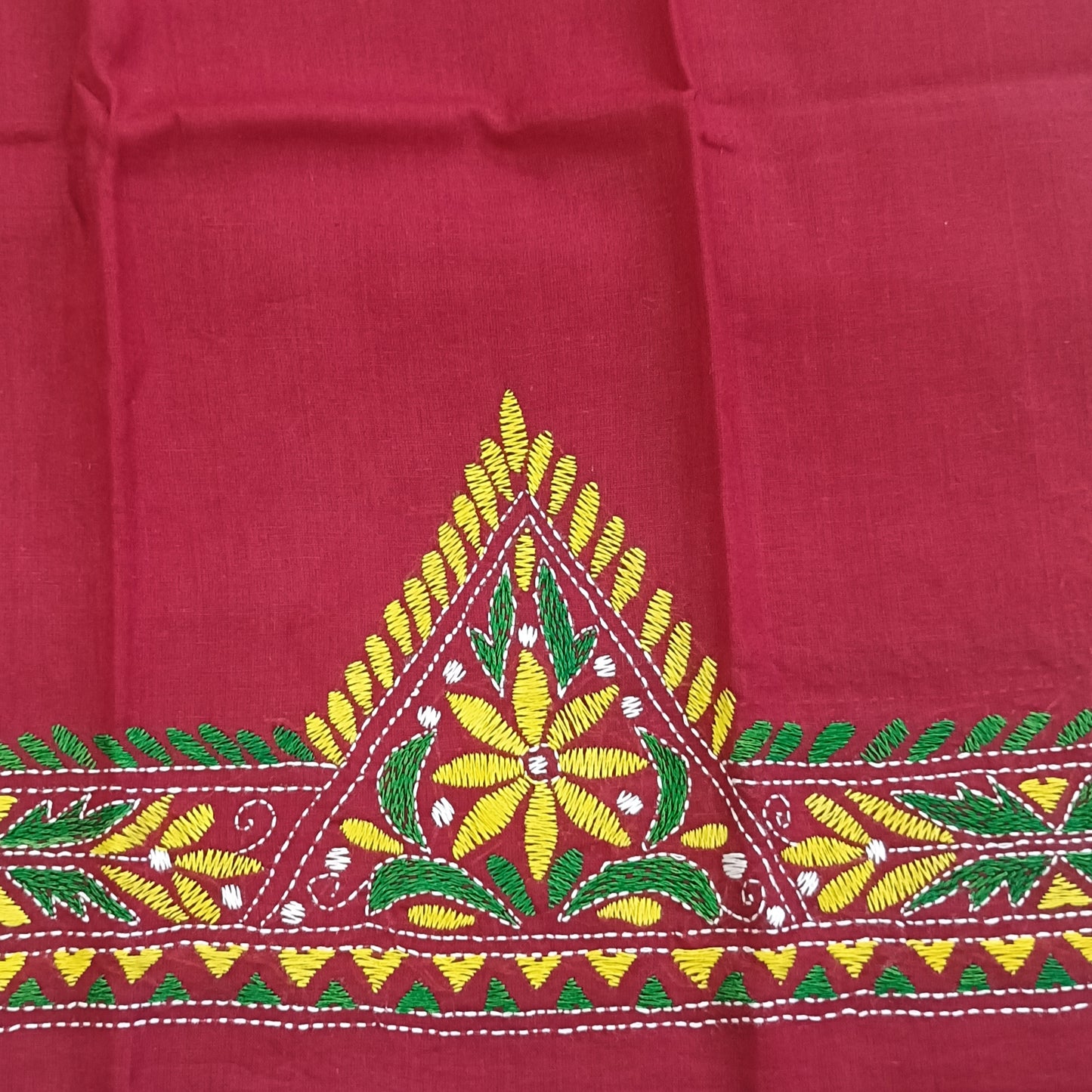 Kantha Stitch Cotton Half Work Blouse Fabric