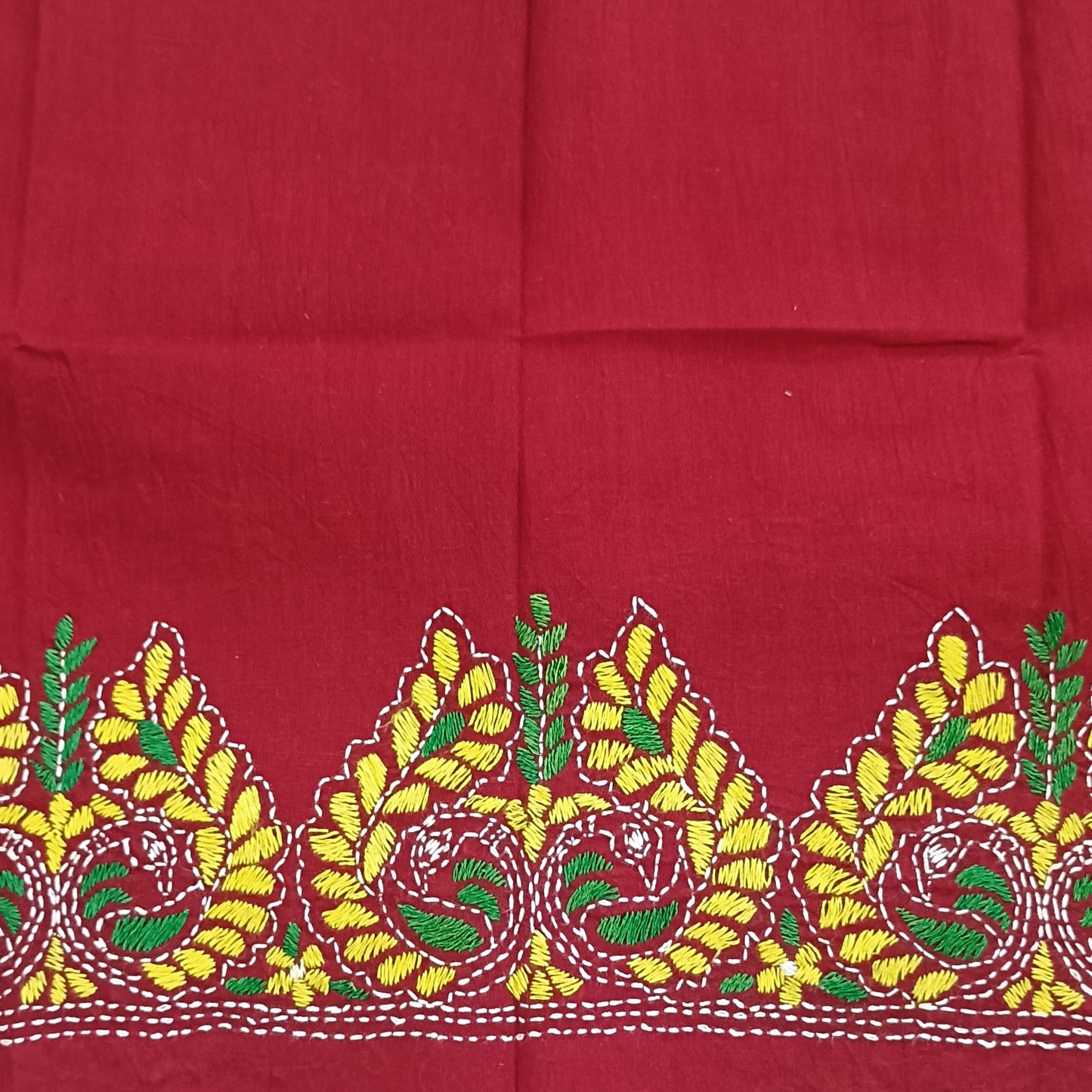 Kantha Stitch Cotton Half Work Blouse Fabric