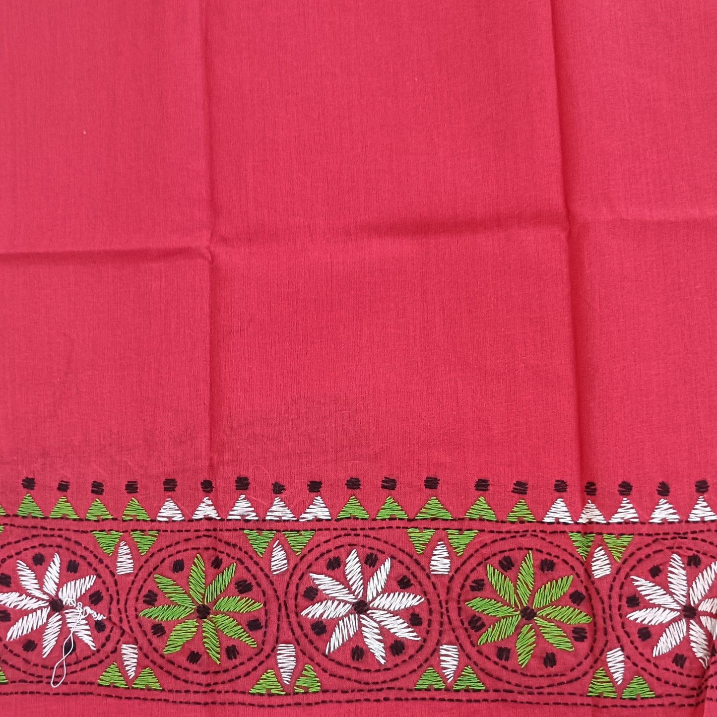 Kantha Stitch Cotton Half Work Blouse Fabric