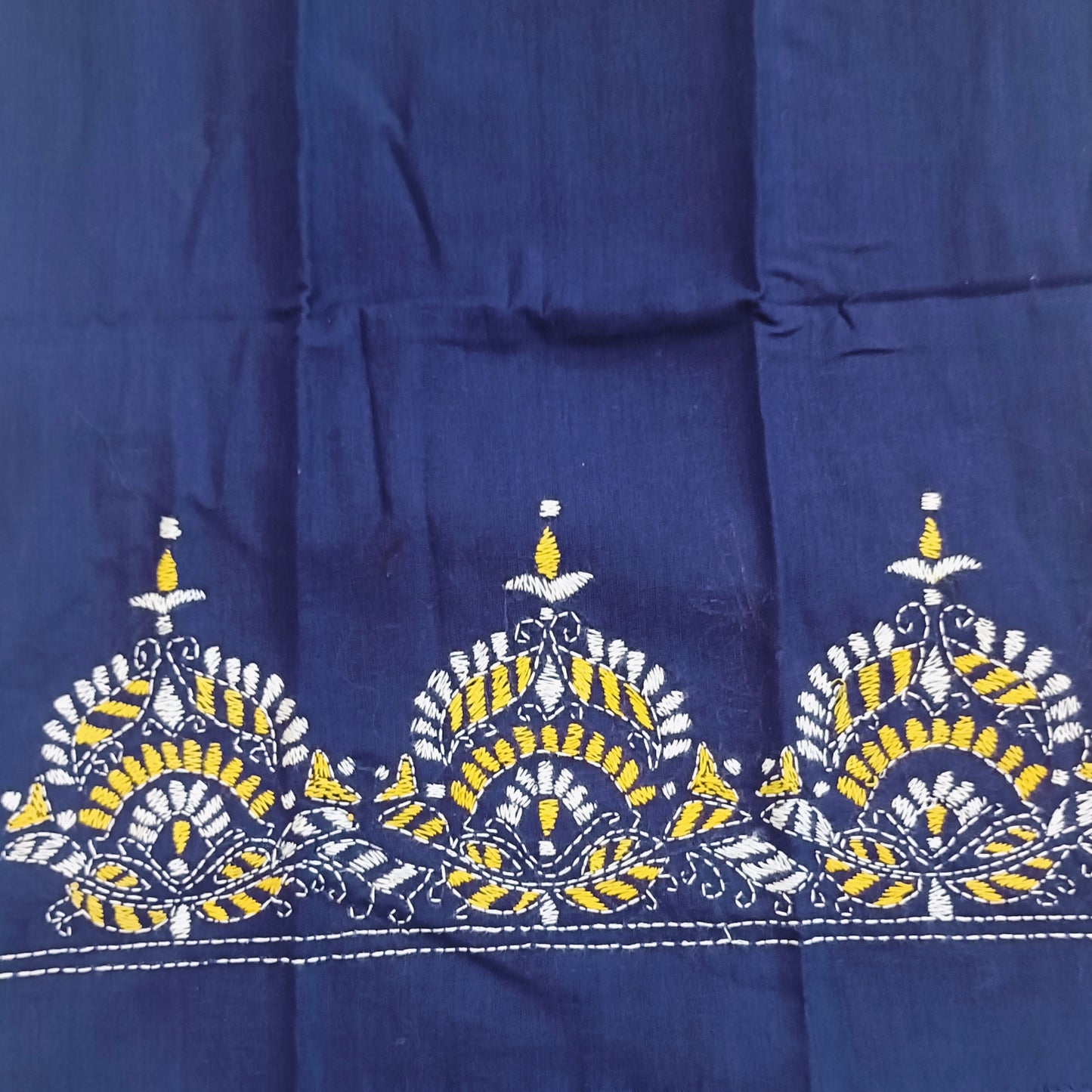 Kantha Stitch Cotton Half Work Blouse Fabric