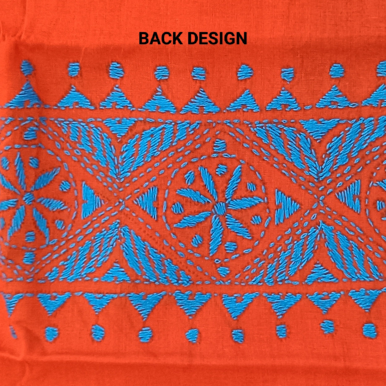 Kantha Stitch Cotton Half Work Blouse Fabric