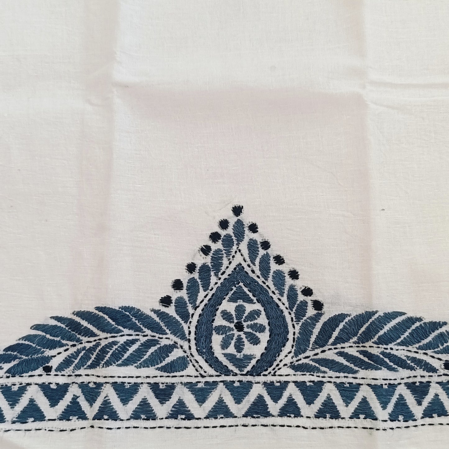 Kantha Stitch Cotton Half Work Blouse Fabric