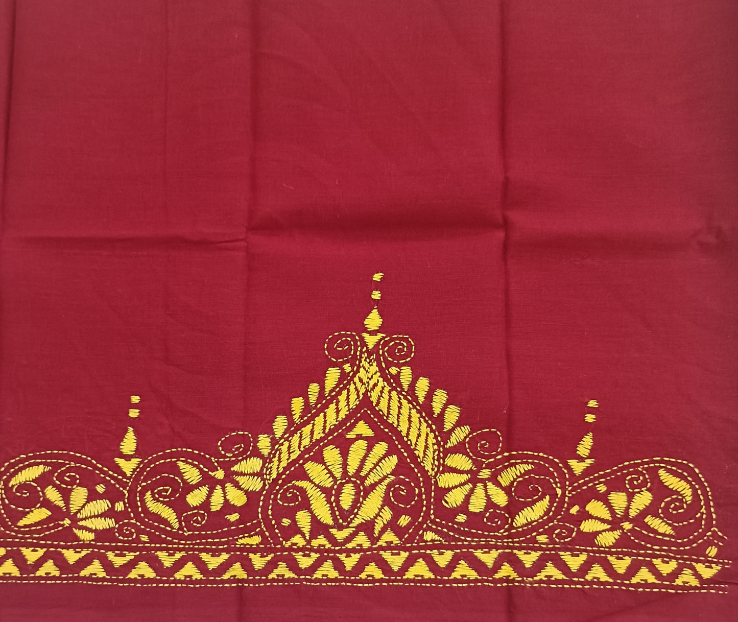 Kantha Stitch Cotton Half Work Blouse Fabric